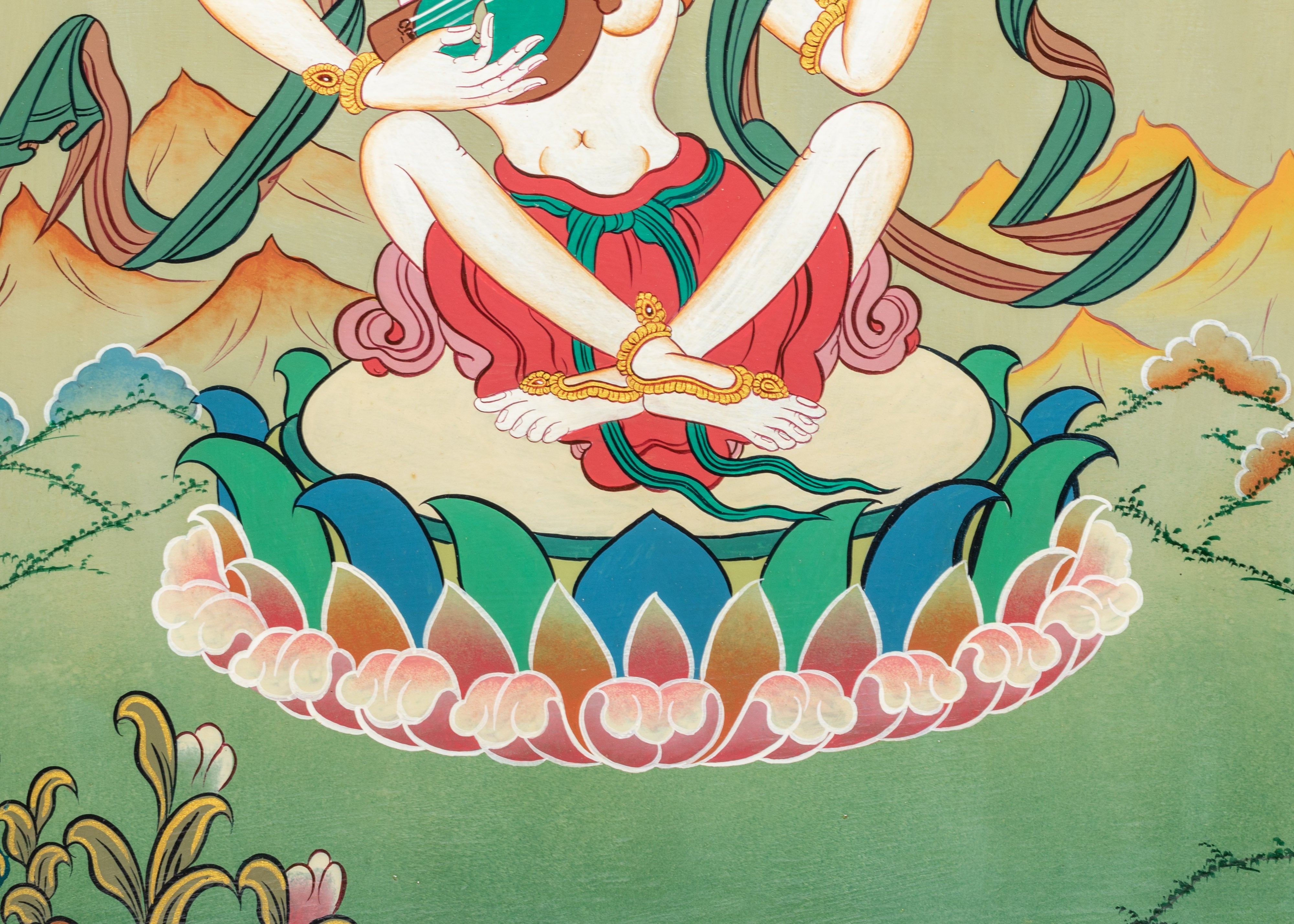 Handmade Saraswati Wall Hanging | Goddess of Music