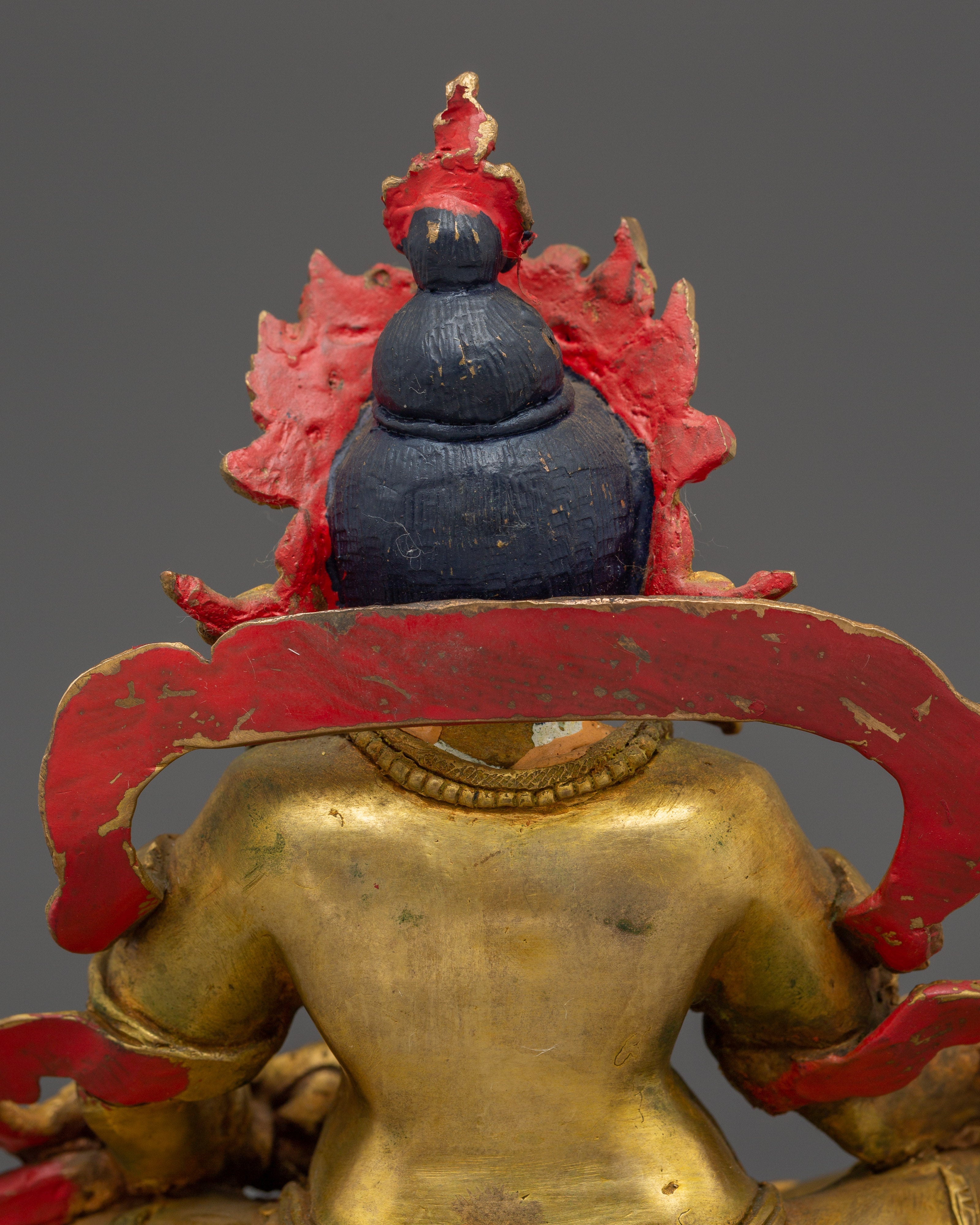 Wealth Icon Dzambhala Handmade Statue | Copper Body, Gold Gilded, Acrylic Color