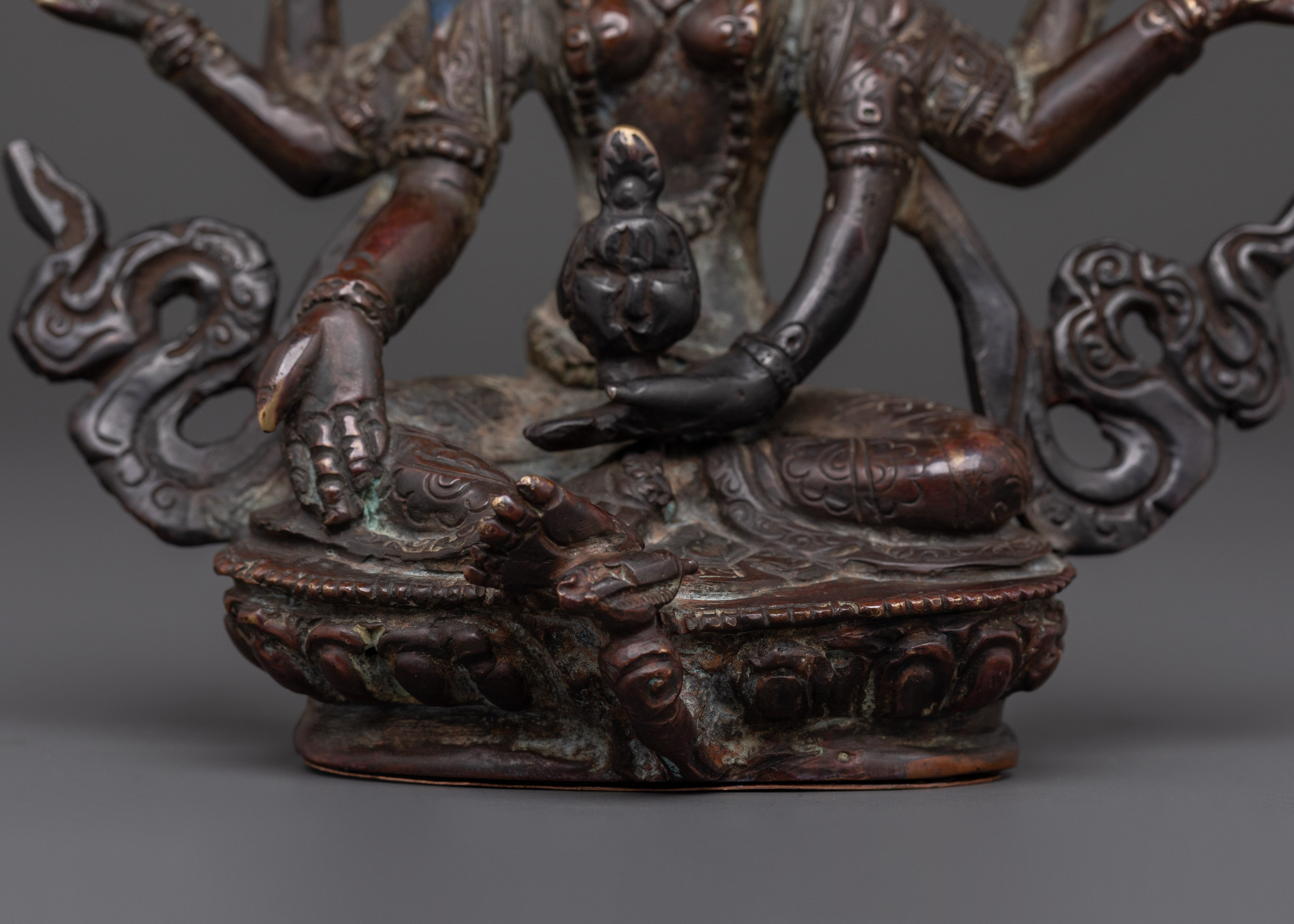 Handcrafted Vasudhara Brass Statue | Sacred Symbol of Buddhist Wealth Blessings