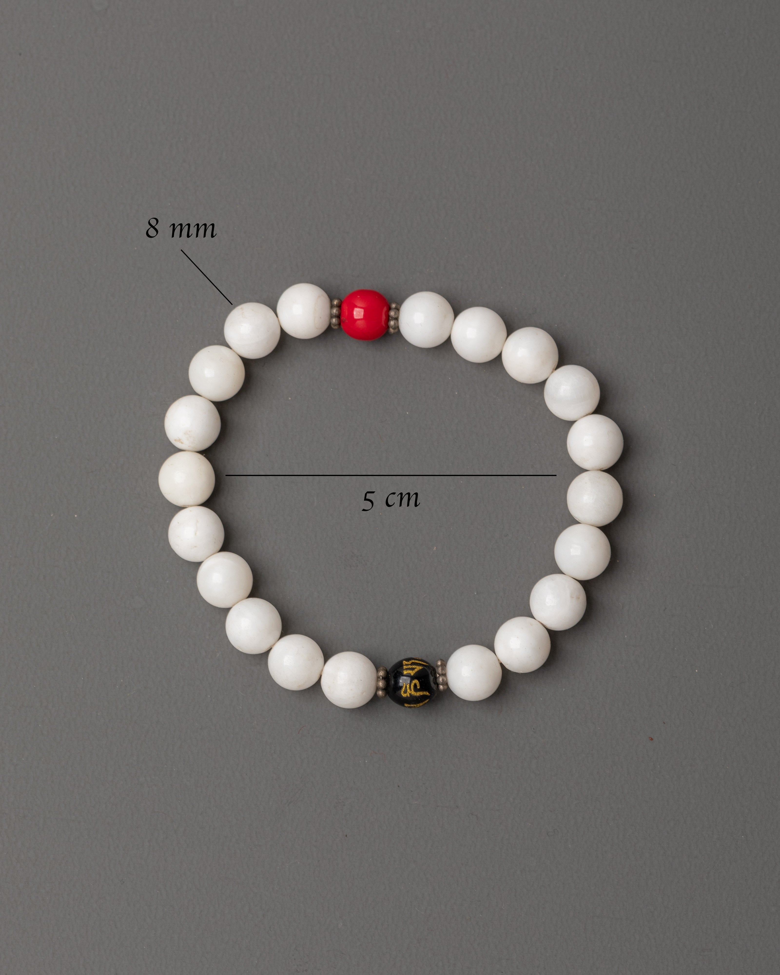 Handmade White Beaded Bracelet | Adjustable Beads Wristband