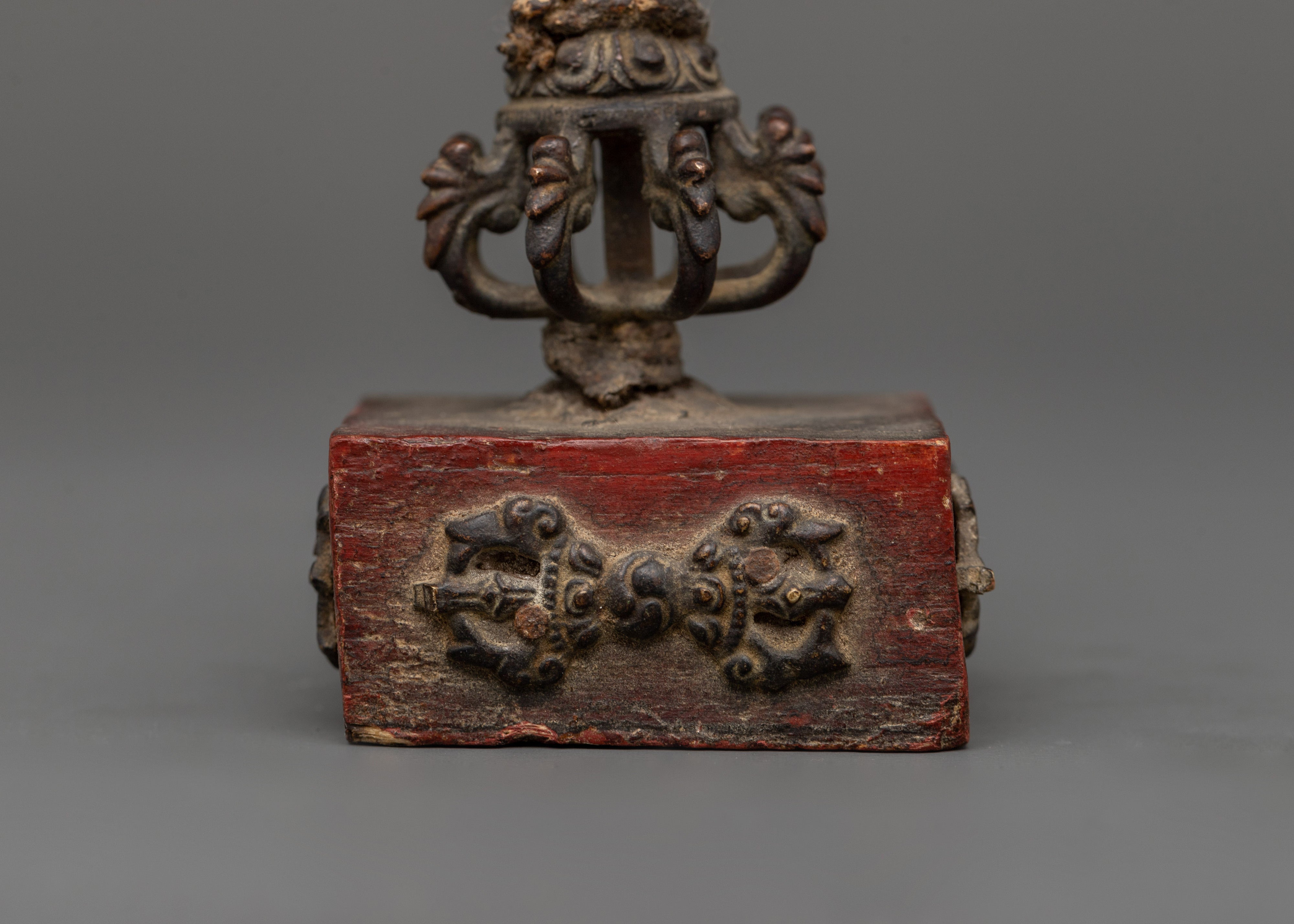 Himalayan Copper Vajra Stand - Handcrafted Tibetan Ritual Tool