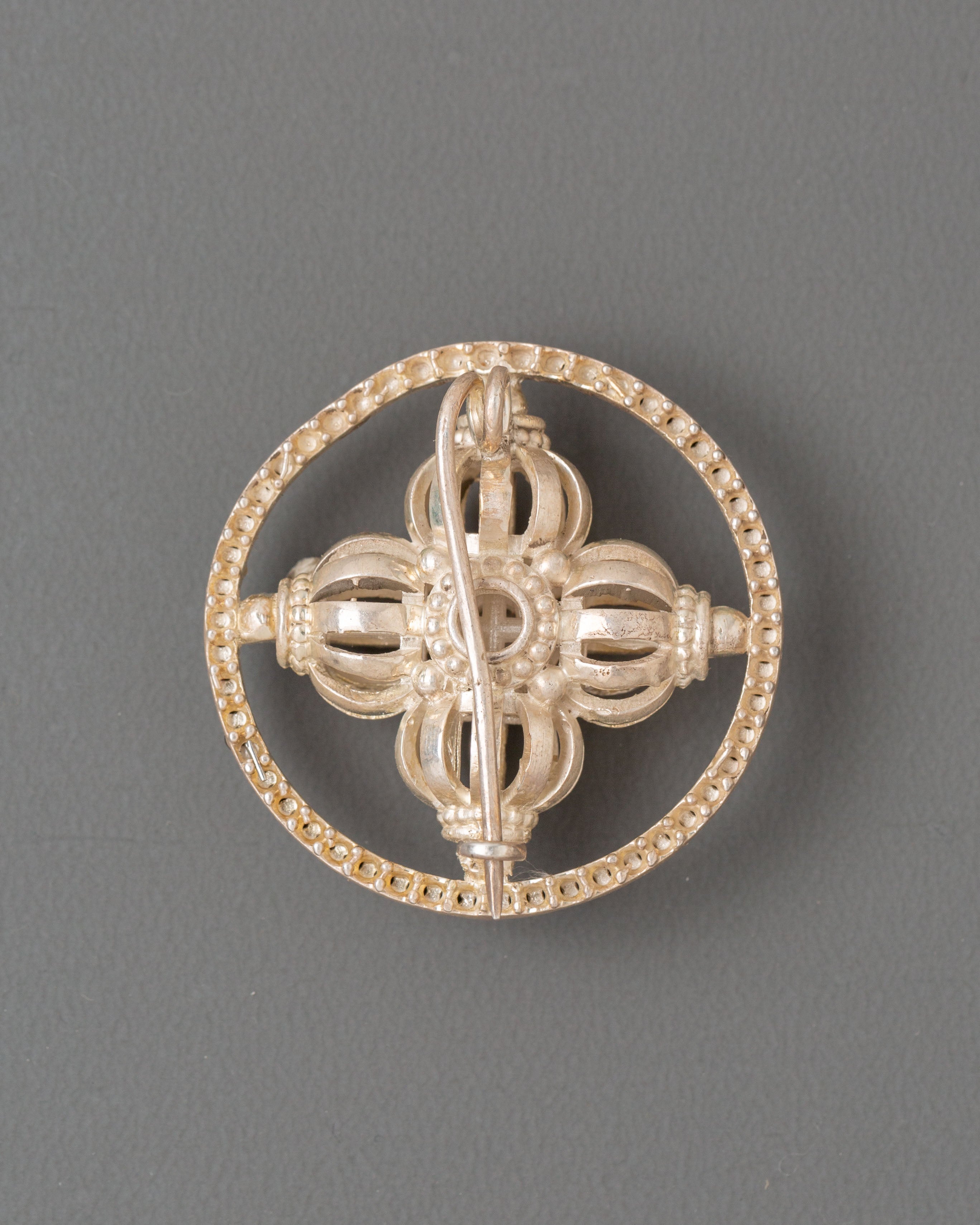 Handmade Vishvavajra Brooch | 92.5 Silver Buddhist Protection Symbol