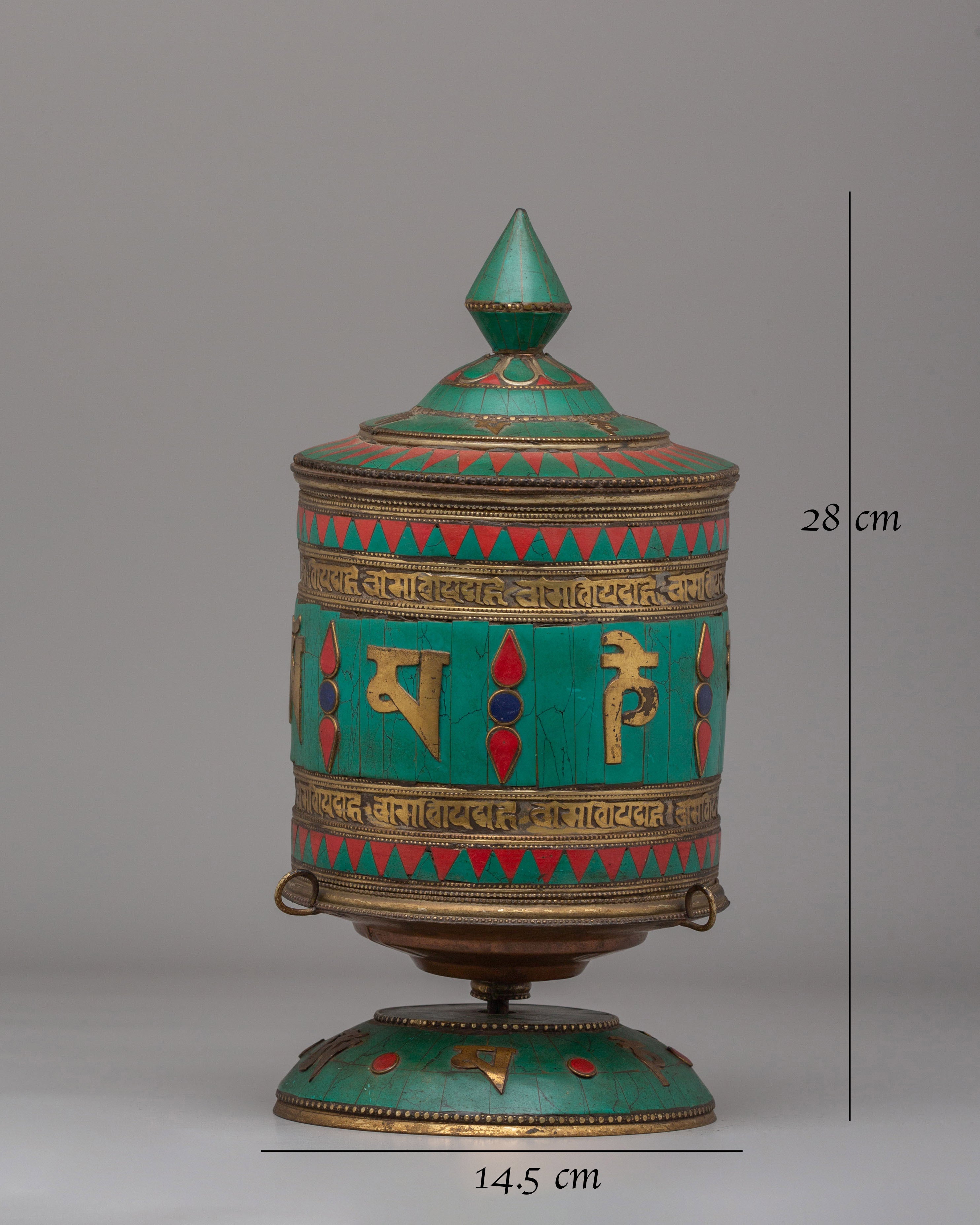Sacred Altar Mantra Prayer Wheel | Handcrafted Tibetan Mantra Spinner