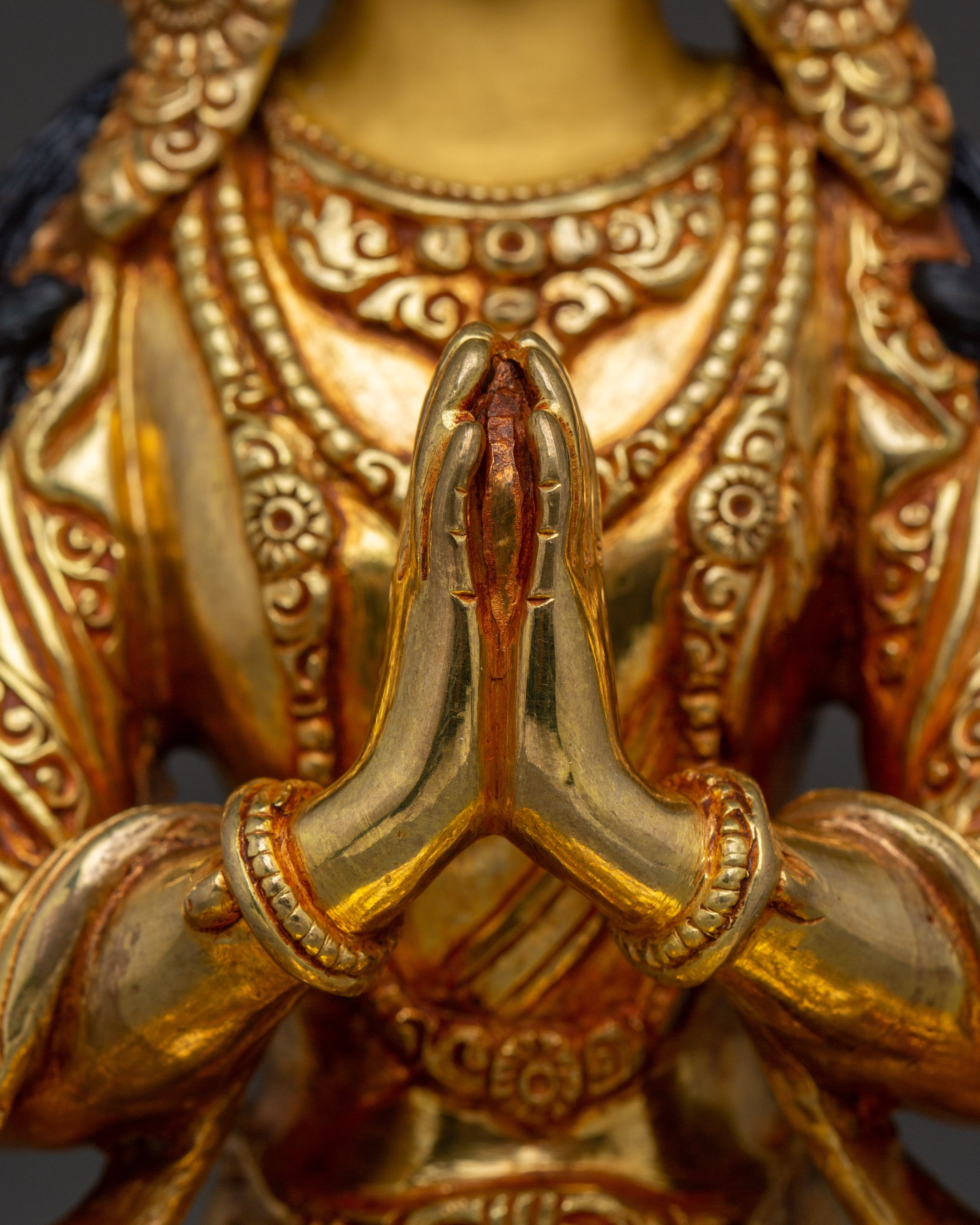 Handcrafted Avalokiteshvara Copper Statue | Deity Chenrezig Art for Meditation