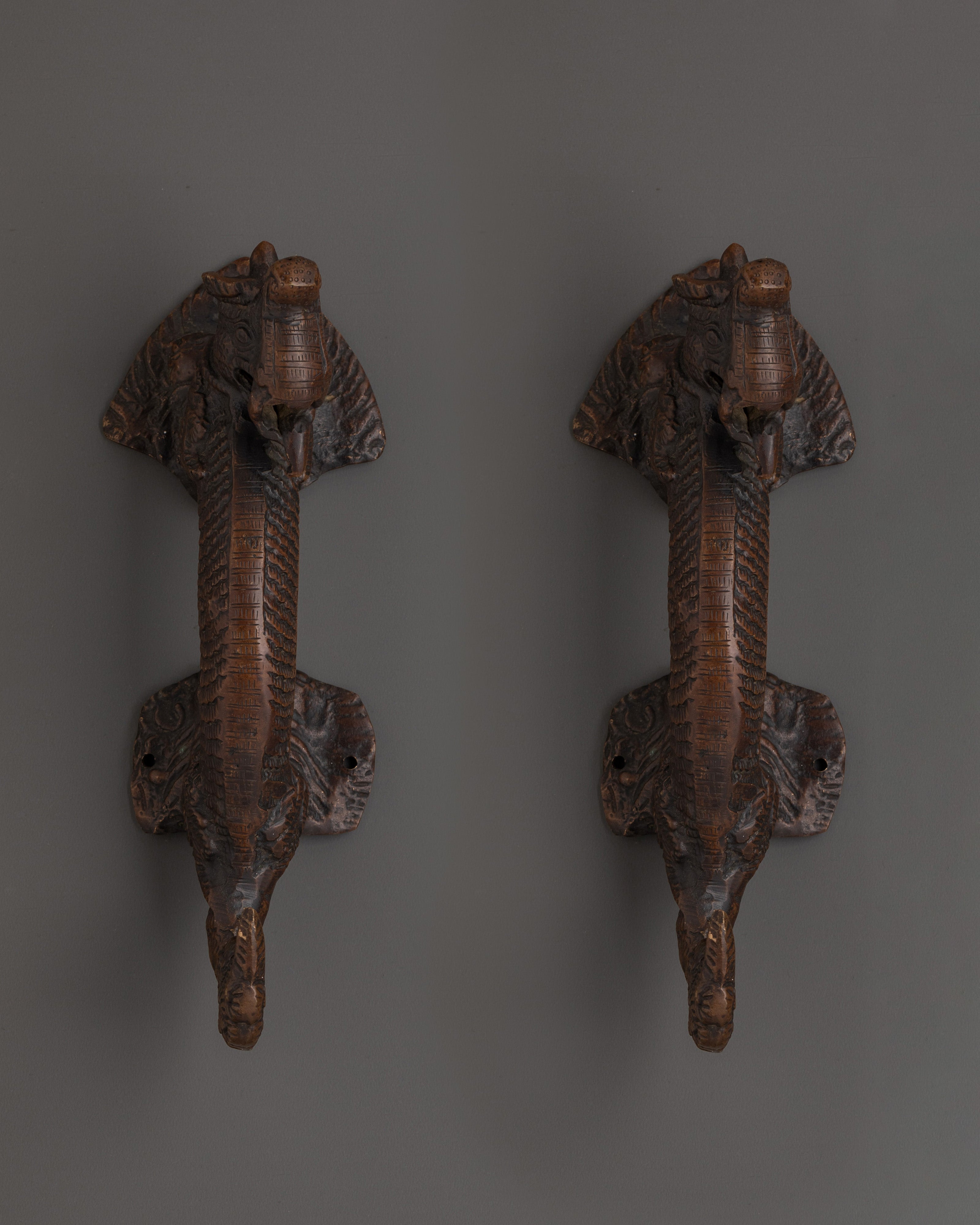 Traditional Brass Door Handle Set