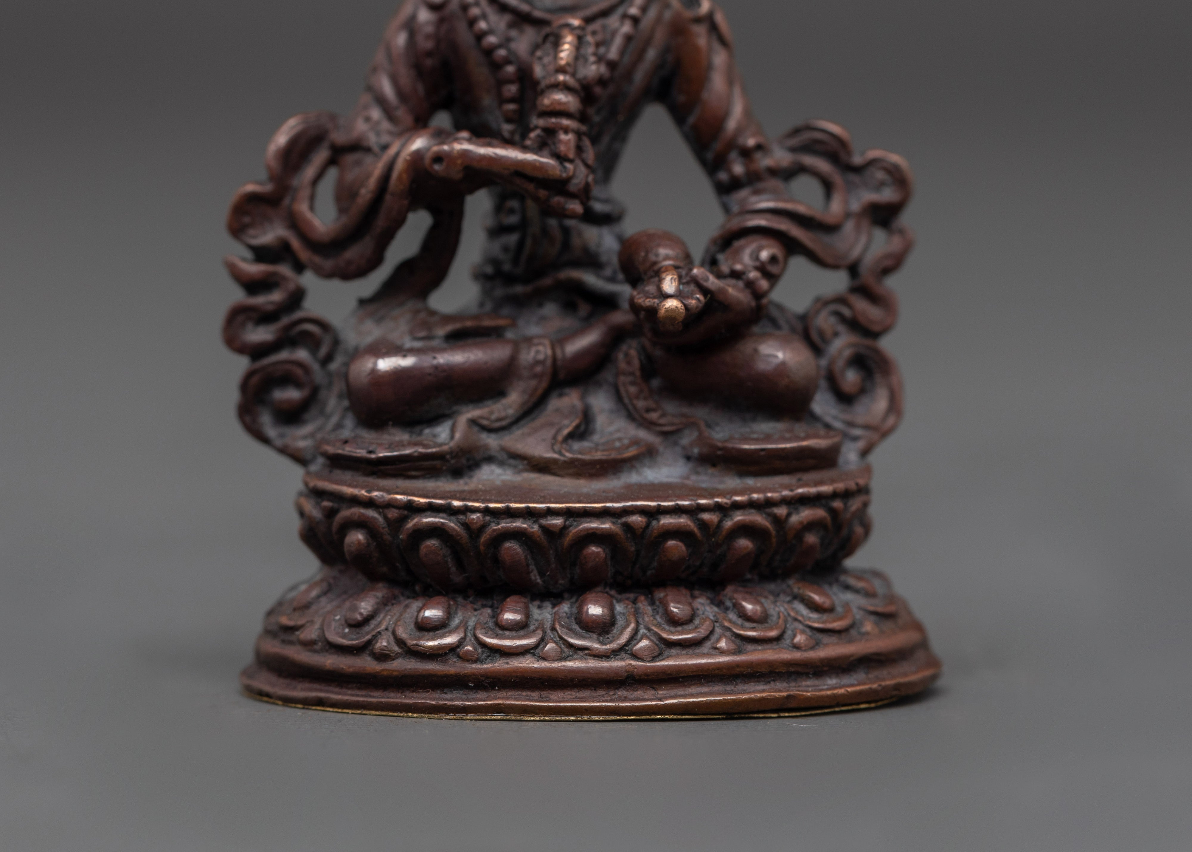 Vajrayana Vajrasattva Sculpture | Oxidized Copper Machine Made Buddhist Statue