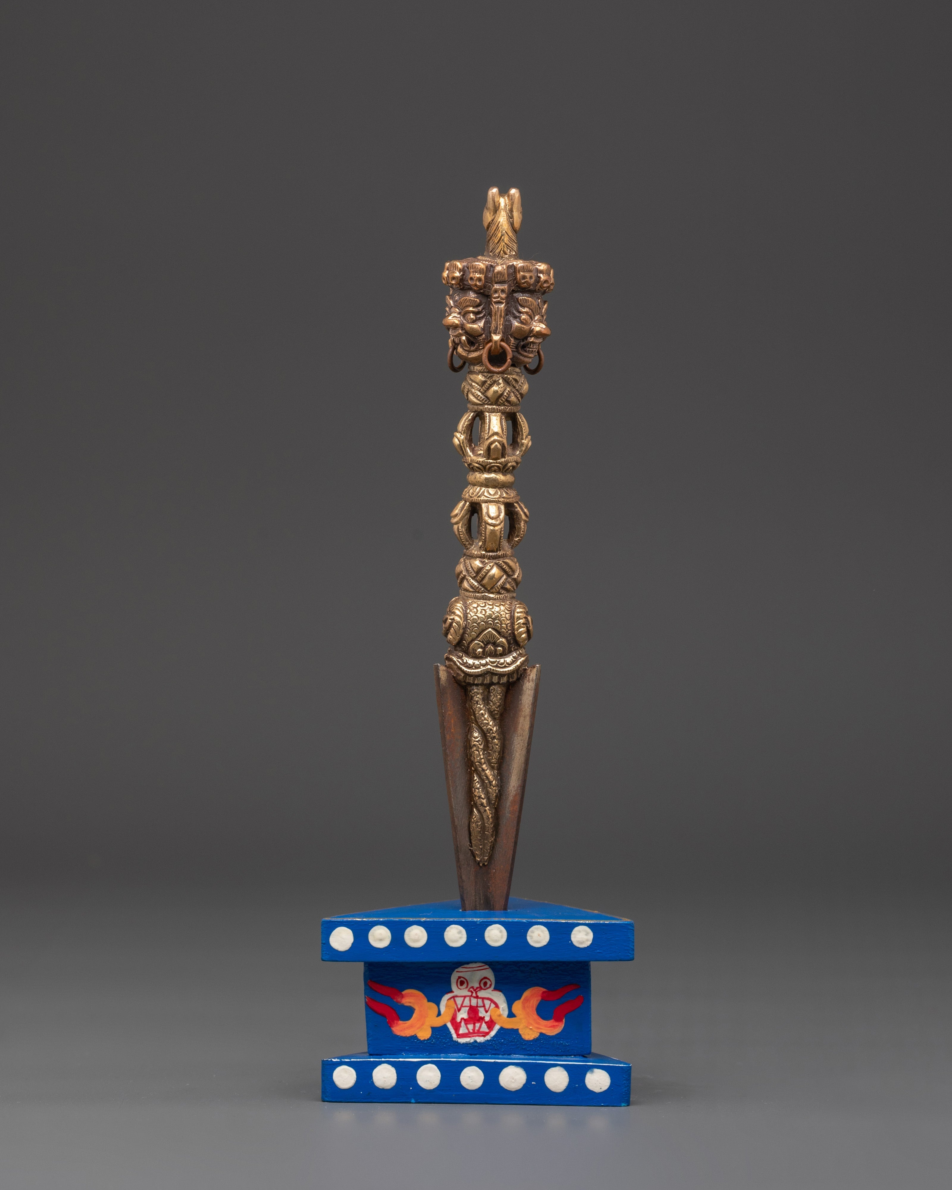 Tibetan Phurba Ritual Dagger | Handcrafted Copper Vajrayana Sculpture