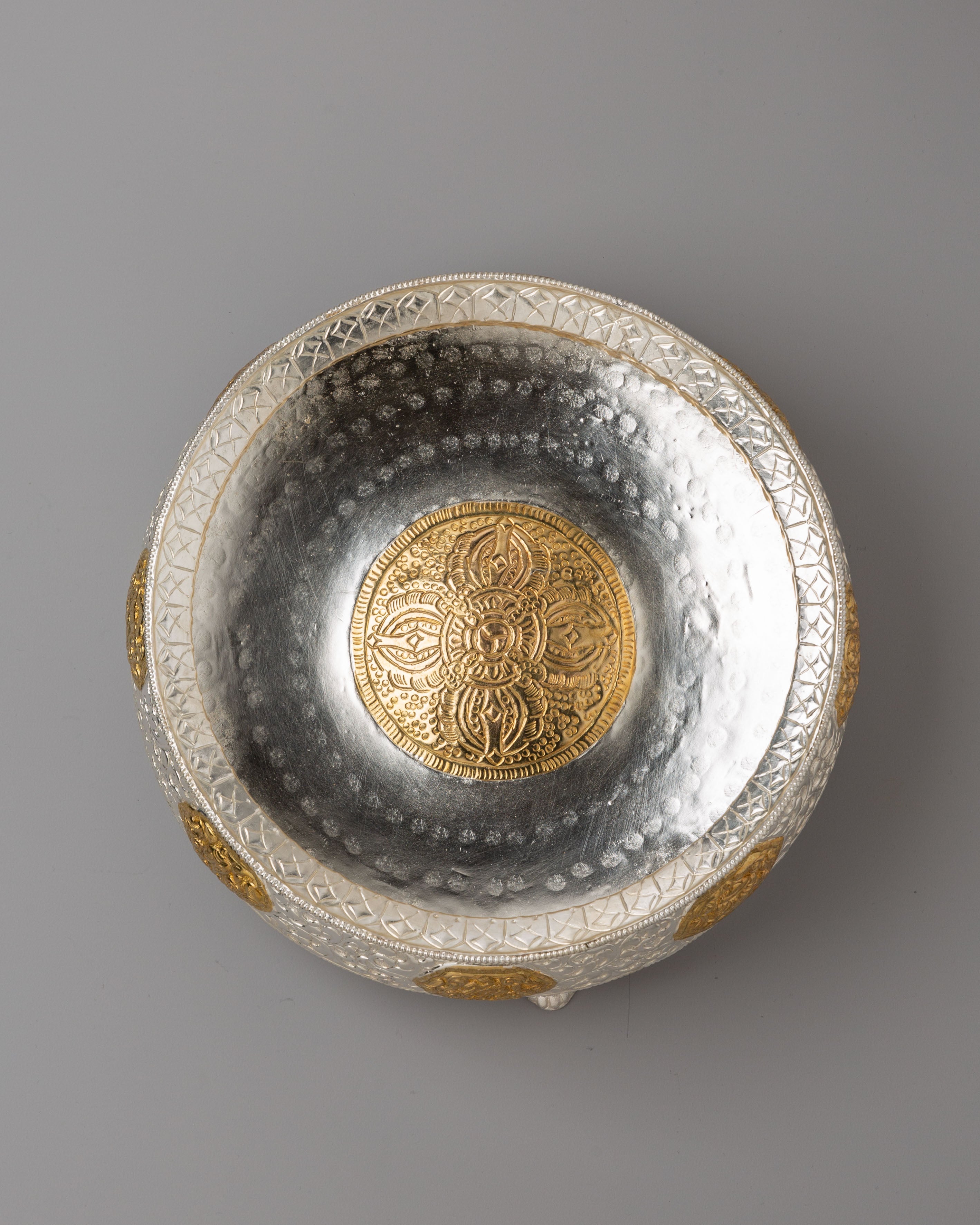 Sacred Silver Plated Khadkulo | Handcrafted Brass Ritual Bowl
