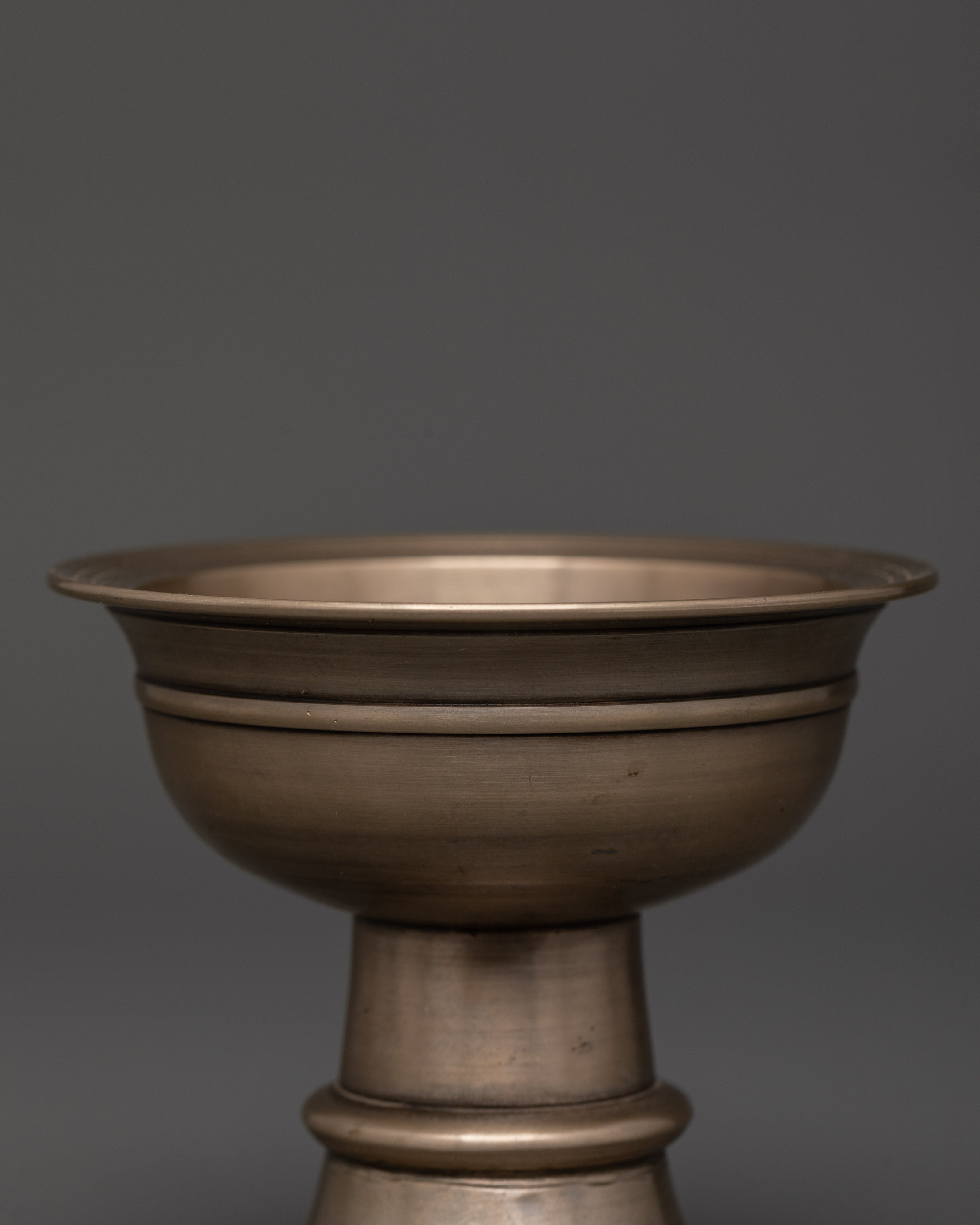 Tibetan Bronze Butter Lamp | Traditional Ritual Light Offering for Altars