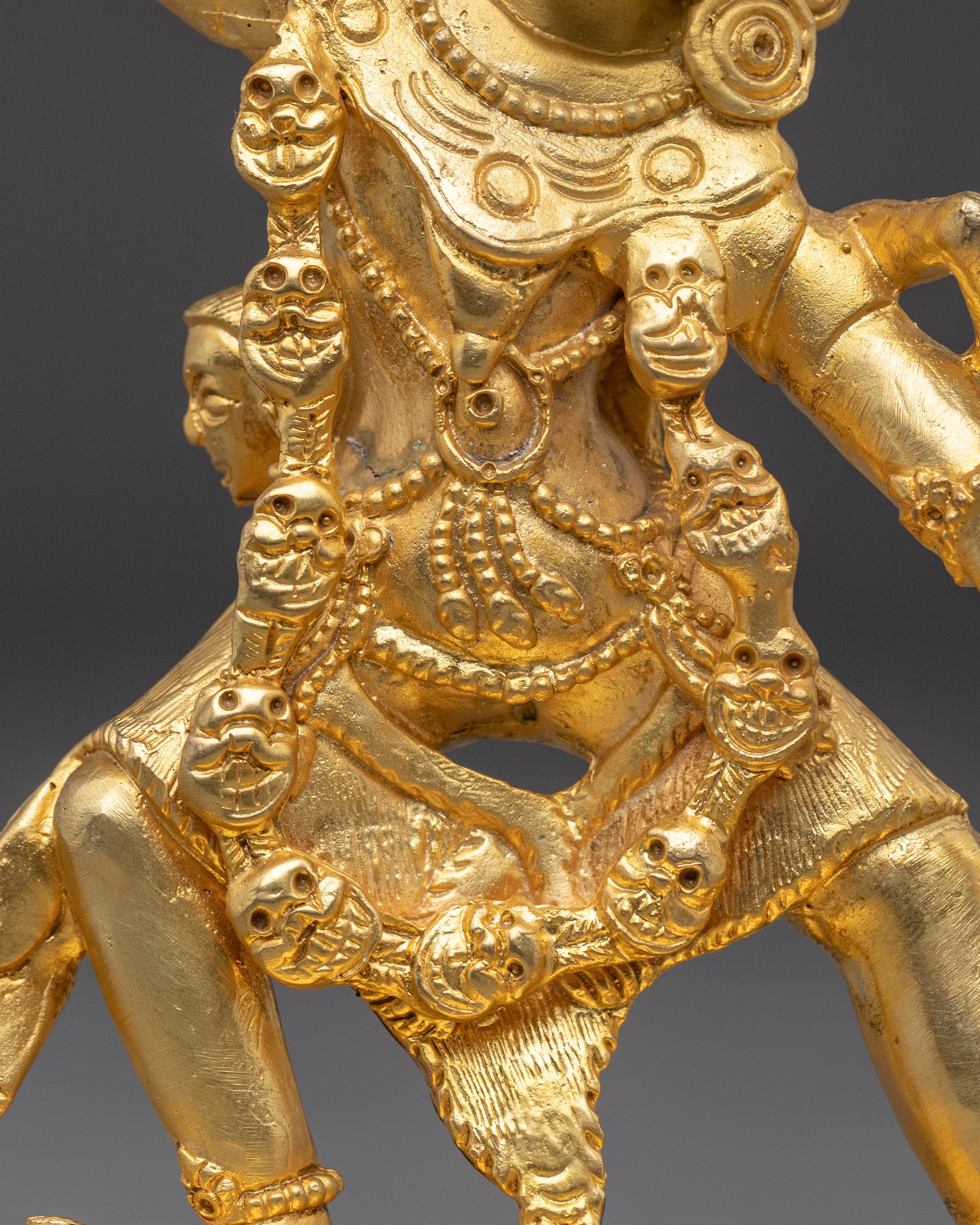 Gold Plated Ekajati Statue | Tibetan Buddhist Wrathful Deity for Spiritual Protection