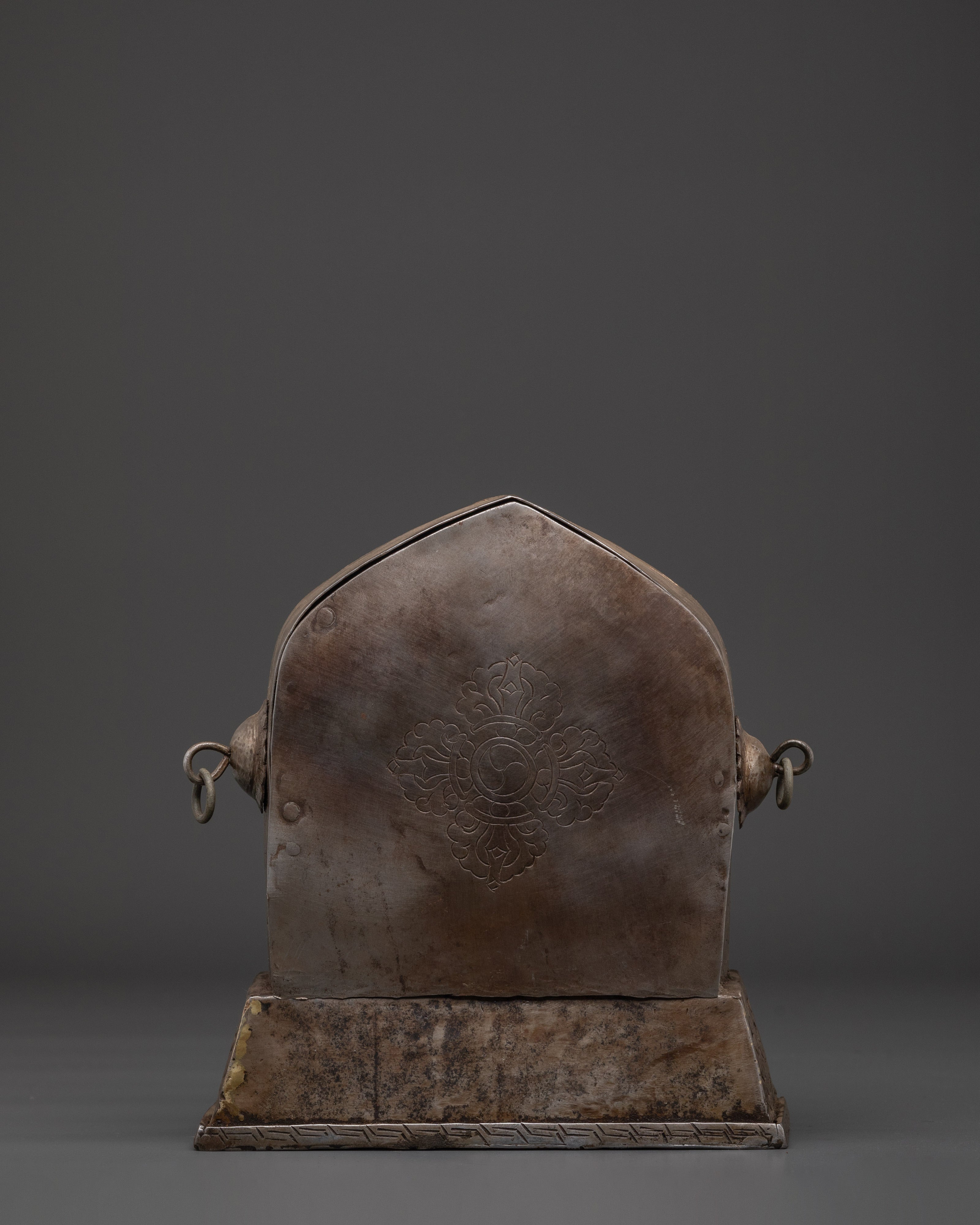 Handcrafted Religious Ghau Box | Tibetan Copper Altar Box for Meditation