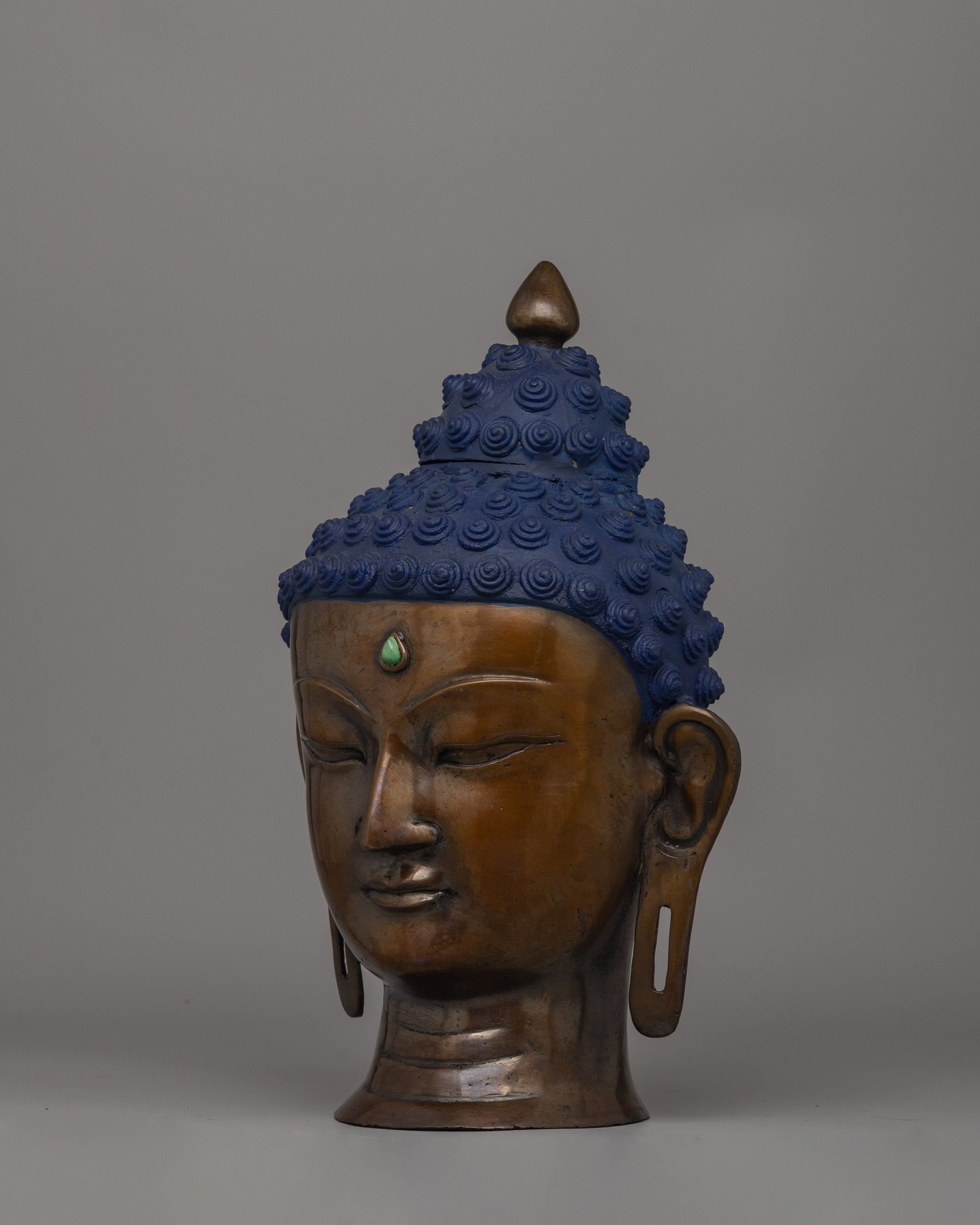 Bronze Buddha Head Statue | Perfect Spiritual Gift for Meditation Enthusiasts