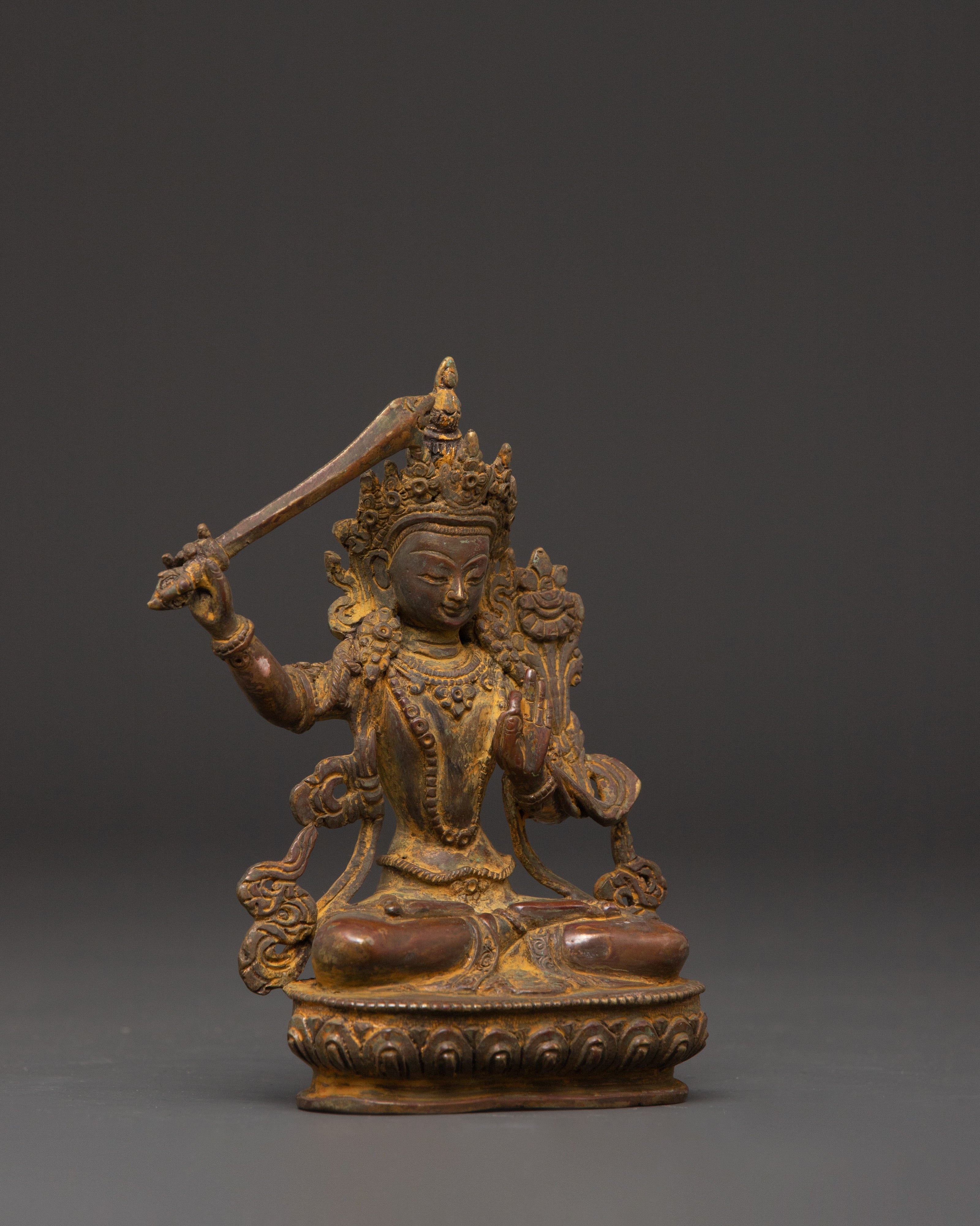 Manjushri, The Bodhisattva of Wisdom | Deity Wielding a Flaming Sword