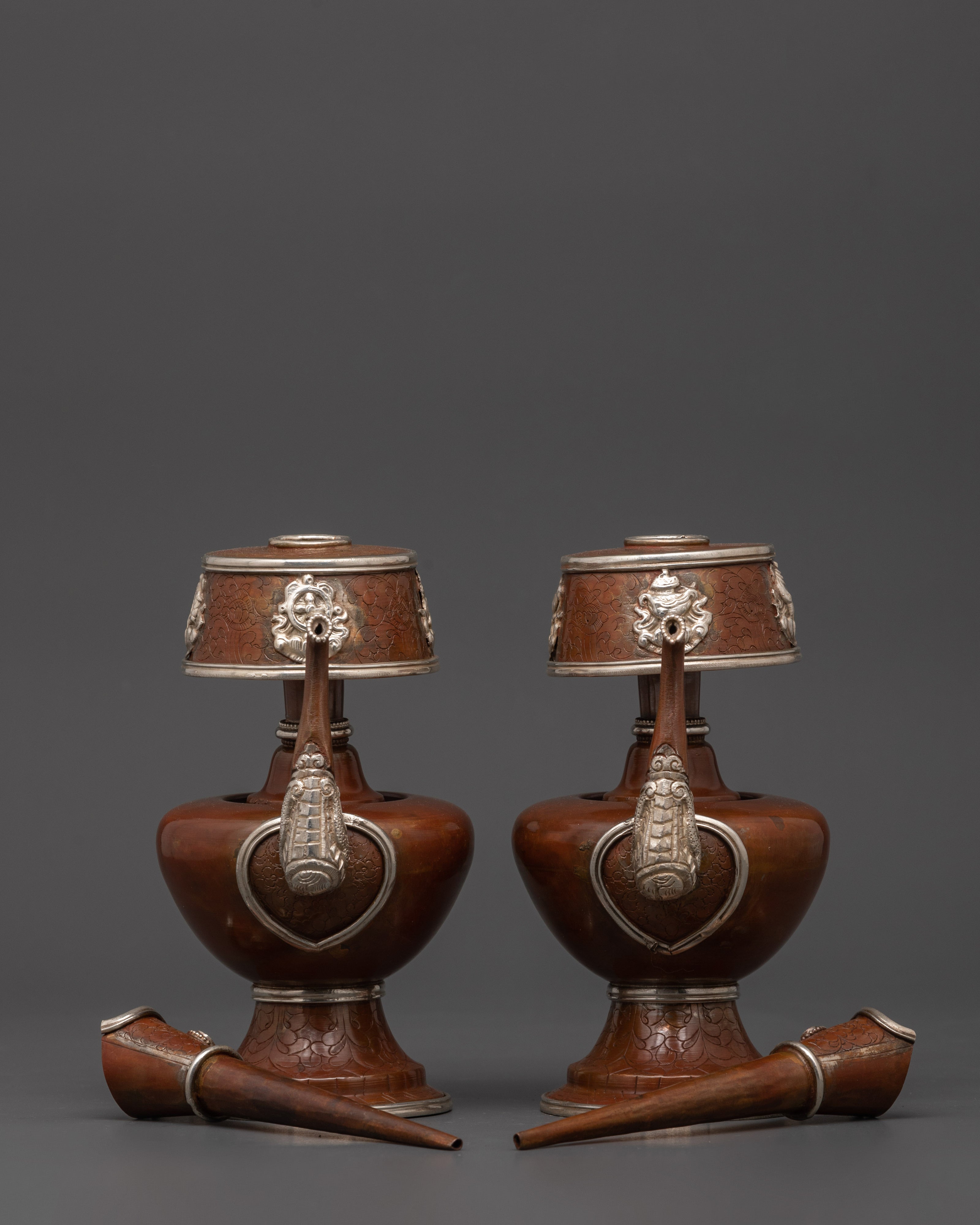 Tibetan Oxidized Copper Bhumba Set | For Spiritual Ceremonies, Altar Blessings