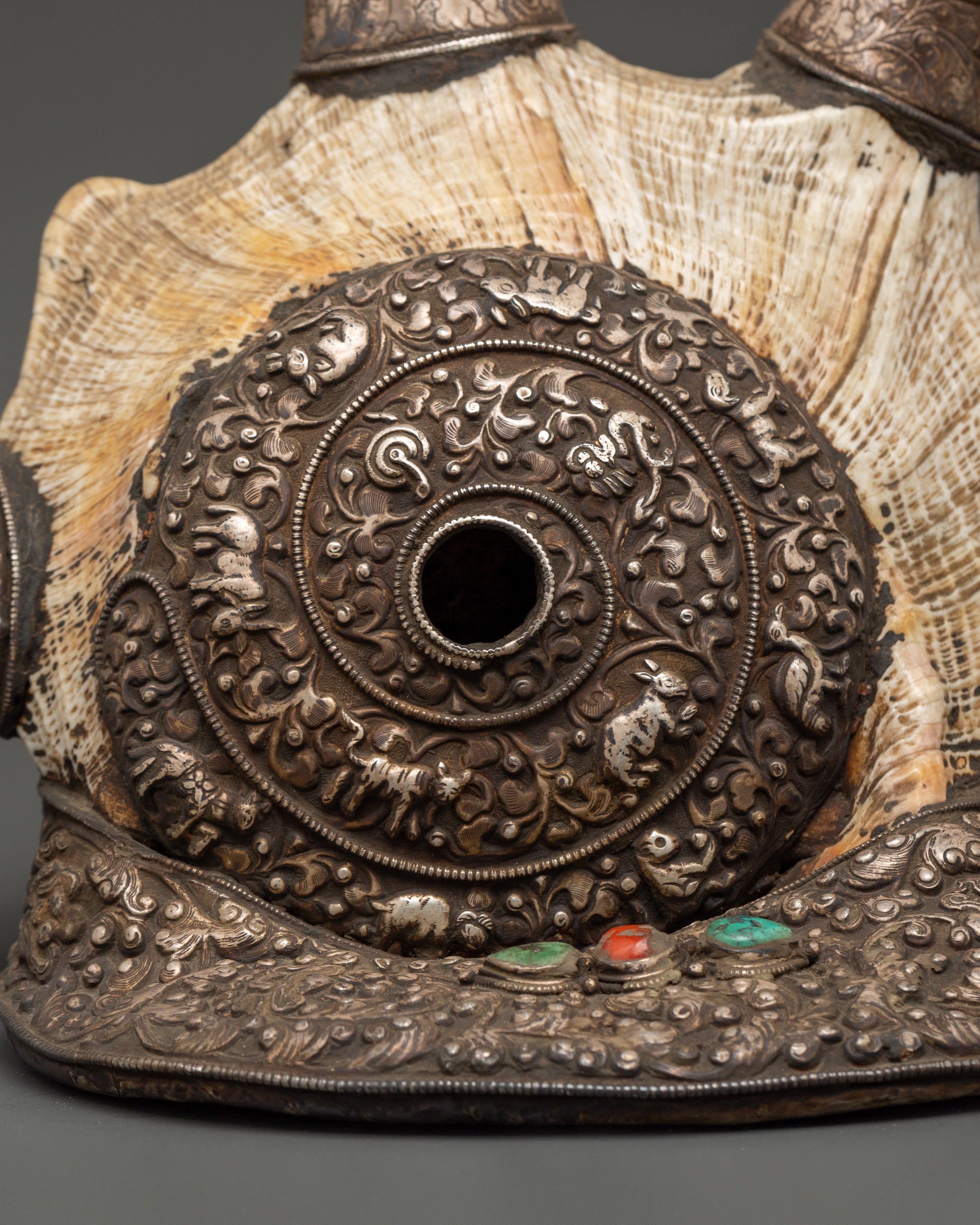 Conch Shell with 8 Auspicious Symbols | Sacred Tibetan Ritual Tool