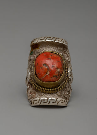 Tibetan Coral Ring | A Sacred Symbol of Elegance and Spirituality