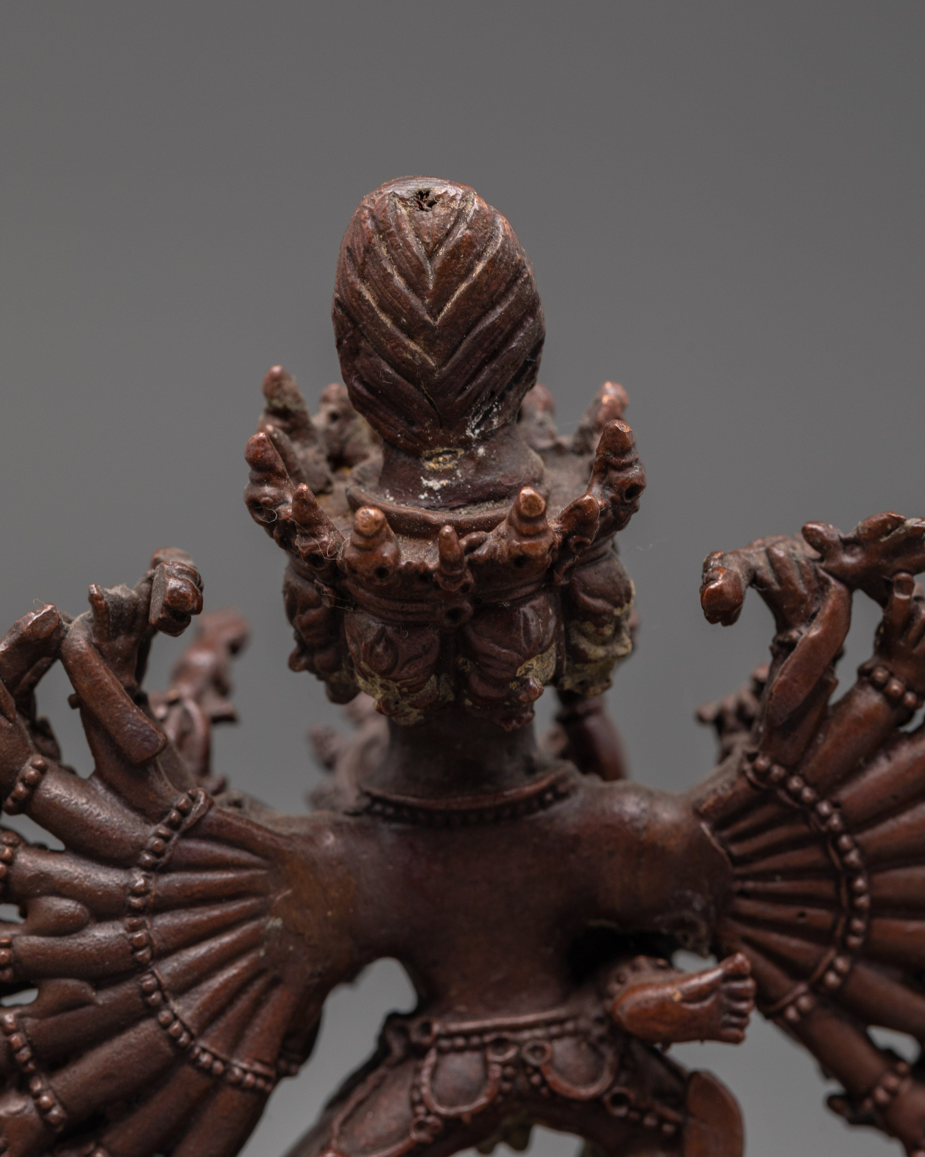 Oxidized Copper Yamantaka wth Consort Statue | Symbol of Fearlessness and Wisdom