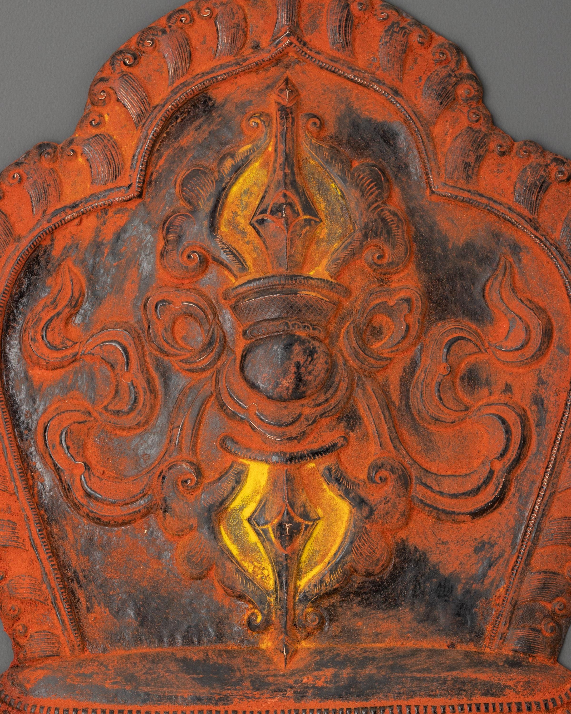 Wall Hanging with Vajra Carved Art | Powerful Symbol of Spiritual Strength