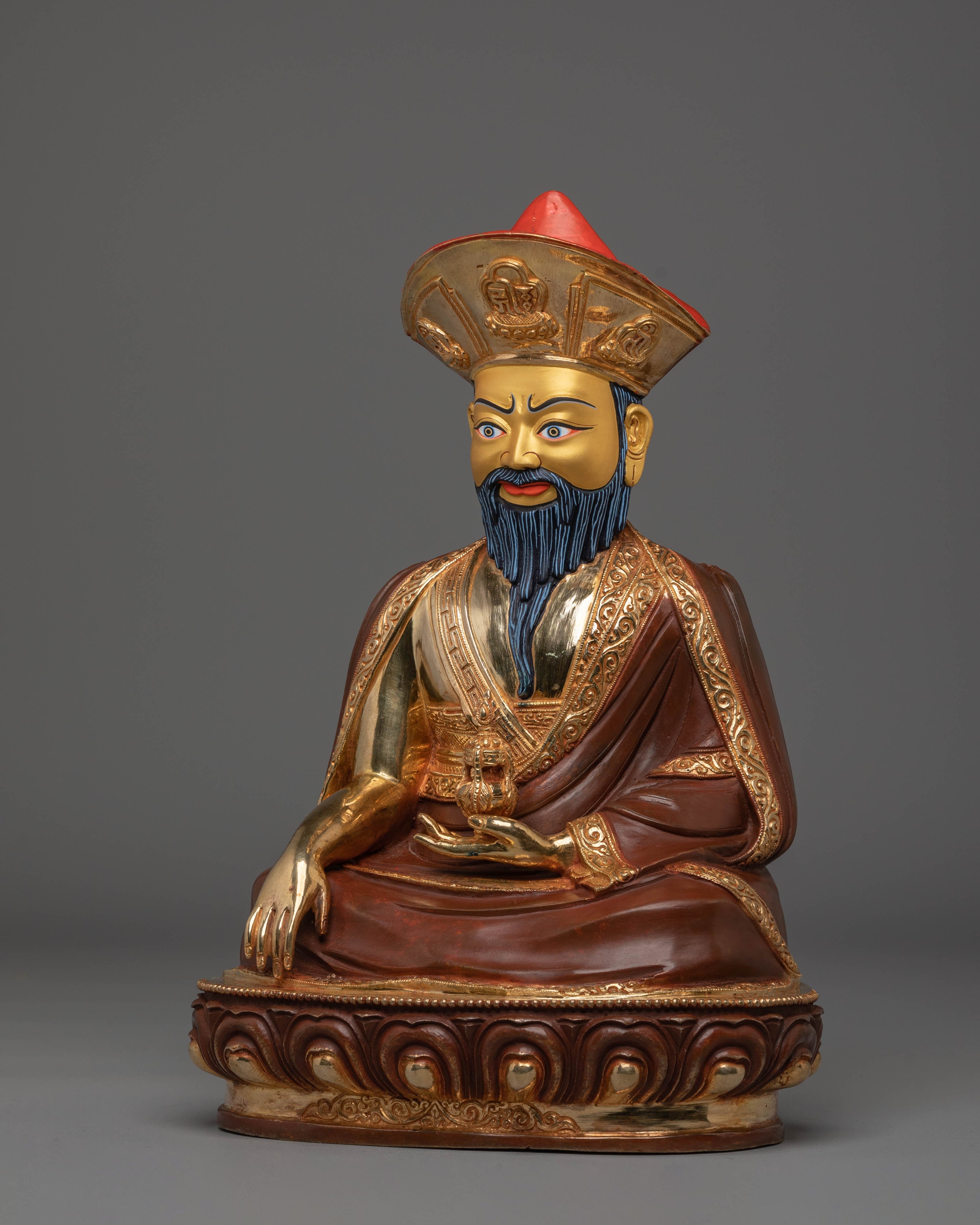 Sacred Sculpture of Guru Shapdum | Handcrafted Tibetan Statue
