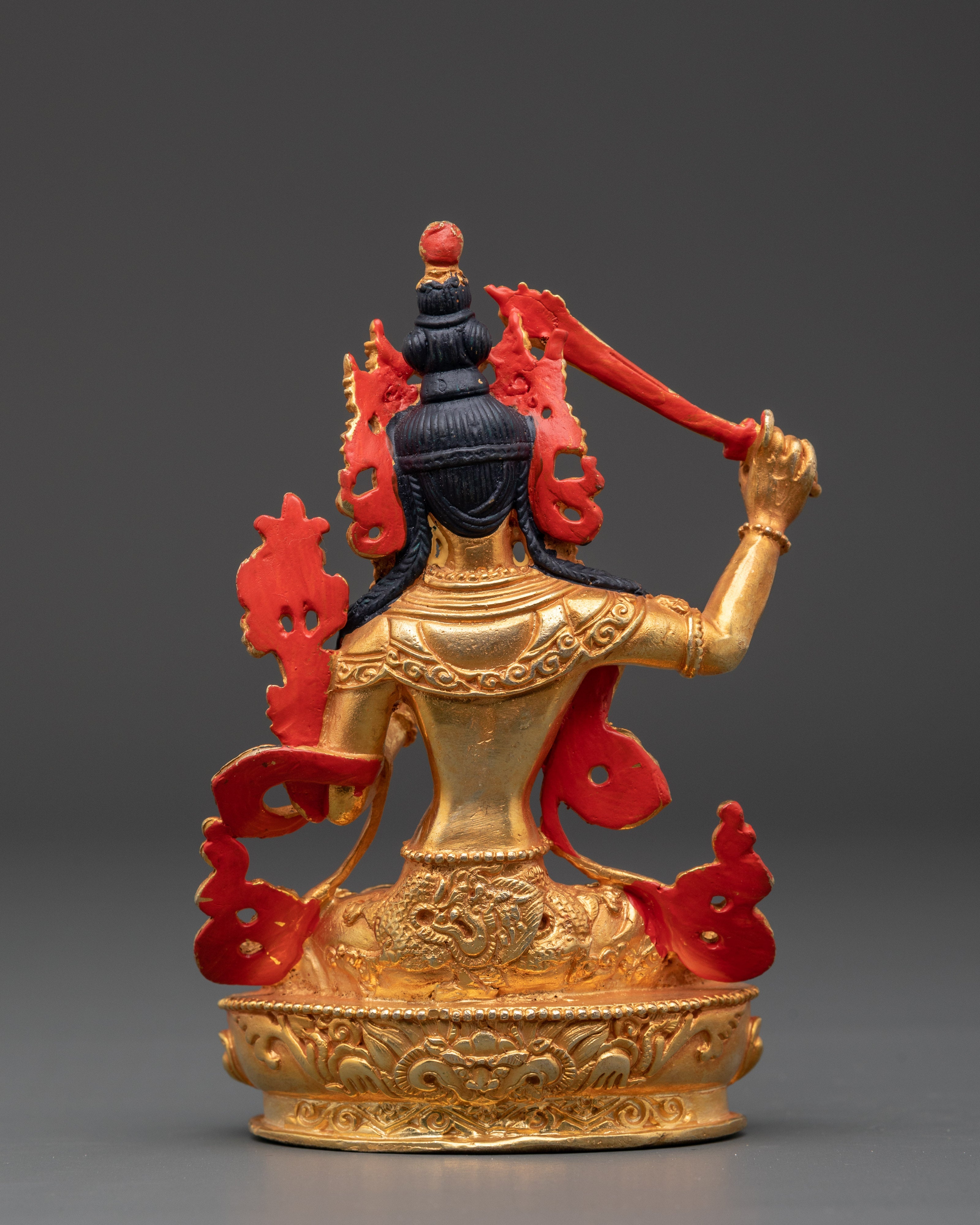 Manjushri Wisdom Deity Sculpture | Tibetan Buddhist Statue for Enlightenment
