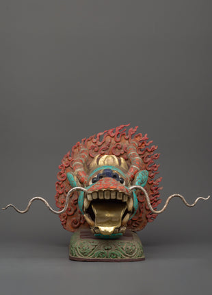 Tibetan Dragon Head Decor Sculpture