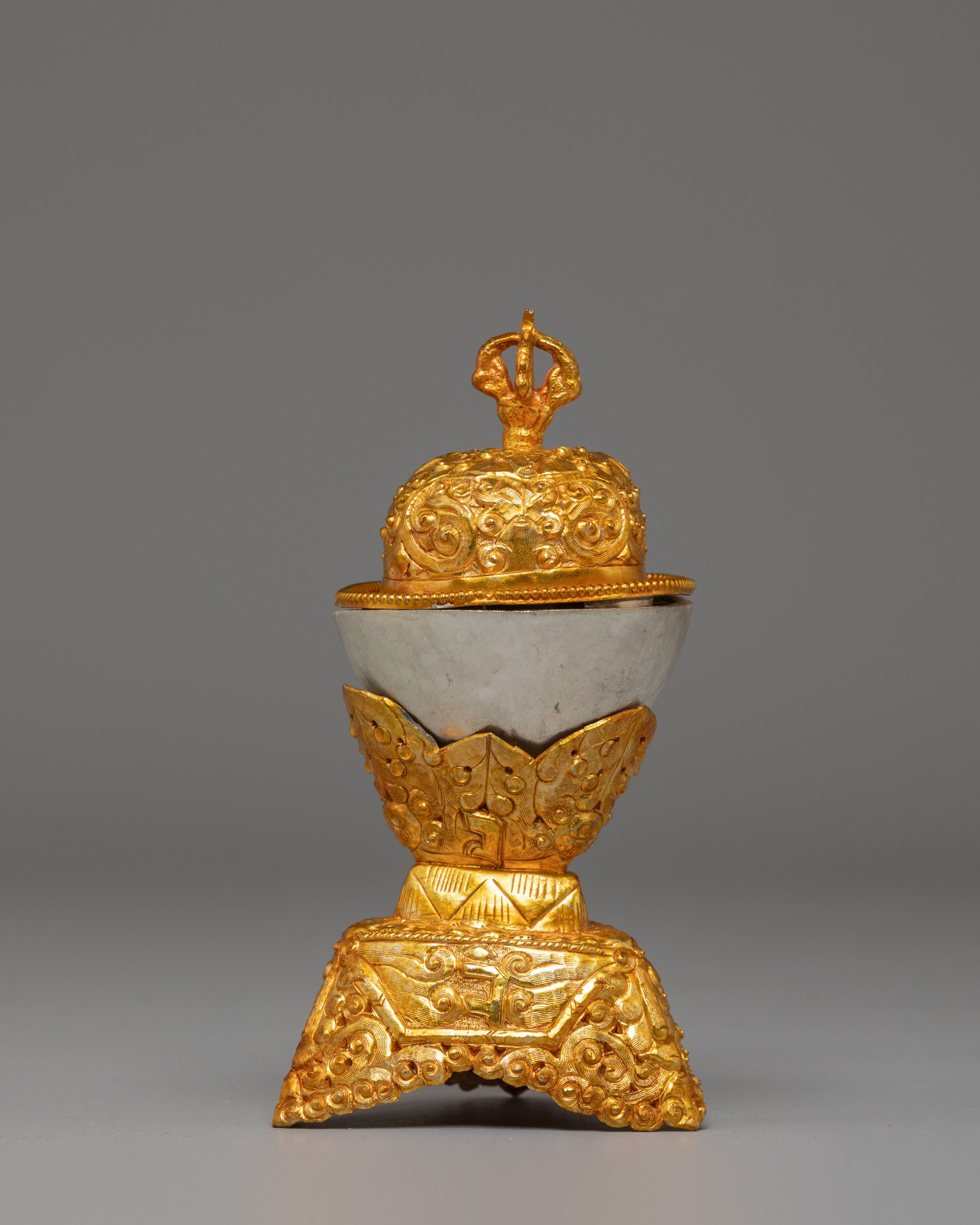 Handcrafted Ritual Kapala | Tibetan Buddhist Offering Vessel