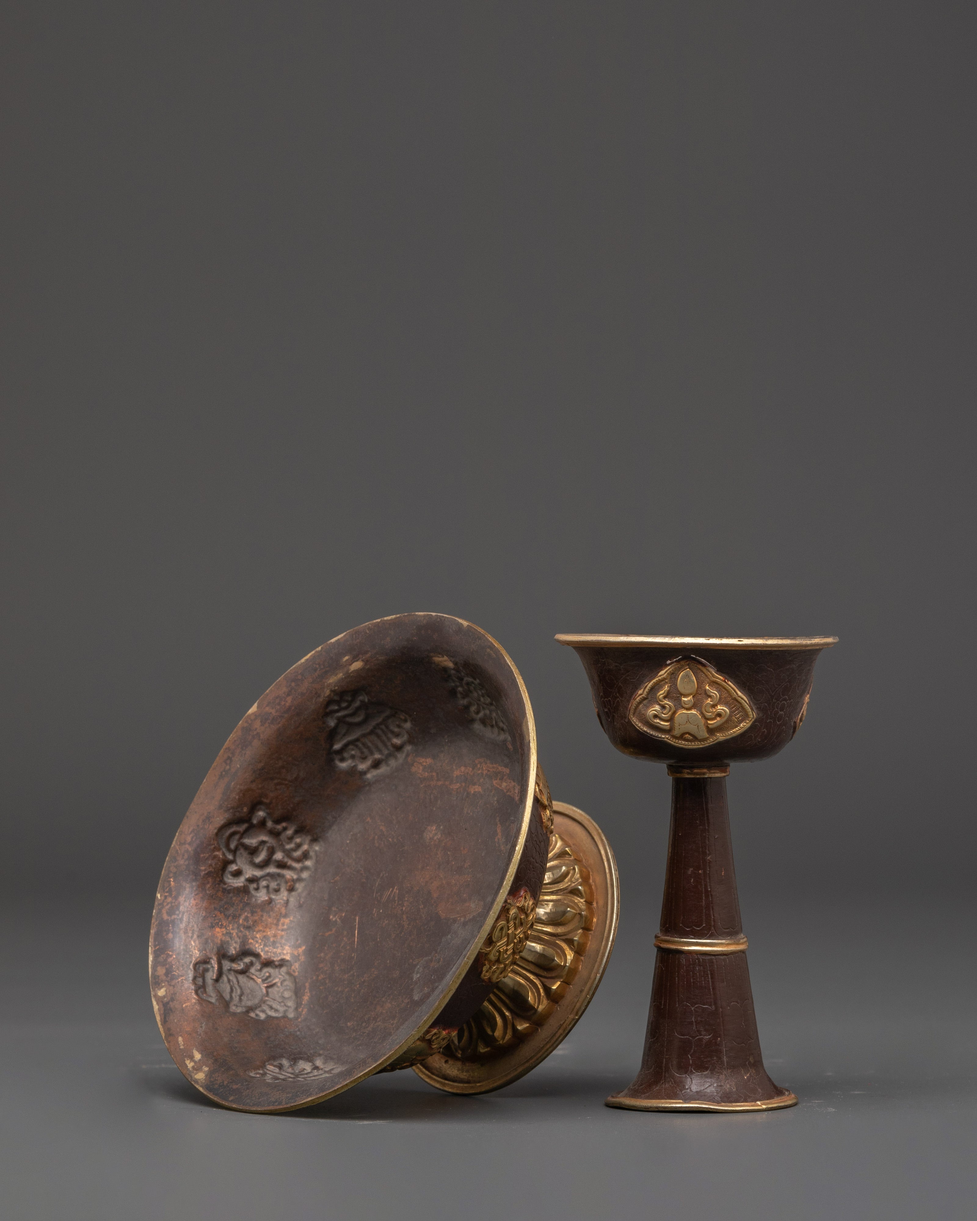Handmade Buddhist Serkyem Set | Traditional Offering Vessel for Dharma Practices