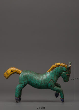Turquoise Decorative Horse Statue | Handcrafted Decor Symbolizing Strength