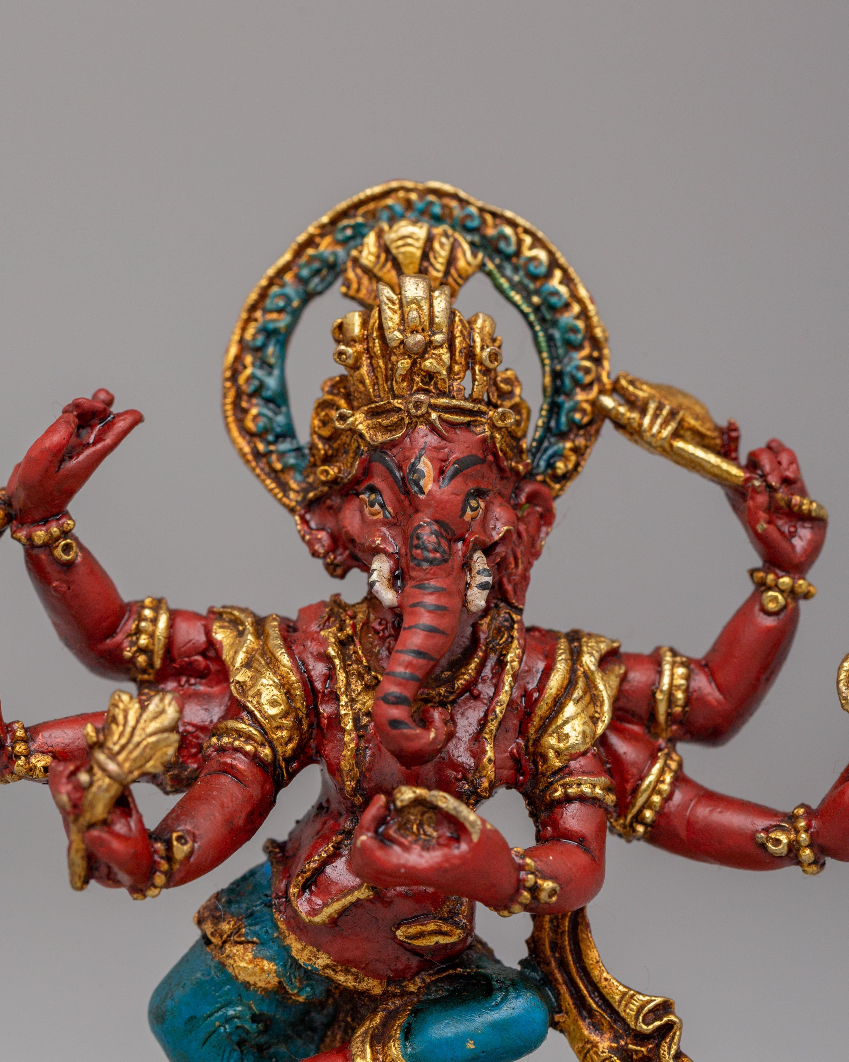 Handmade Six-Armed Ganesha Statue | Sacred Hindu Deity
