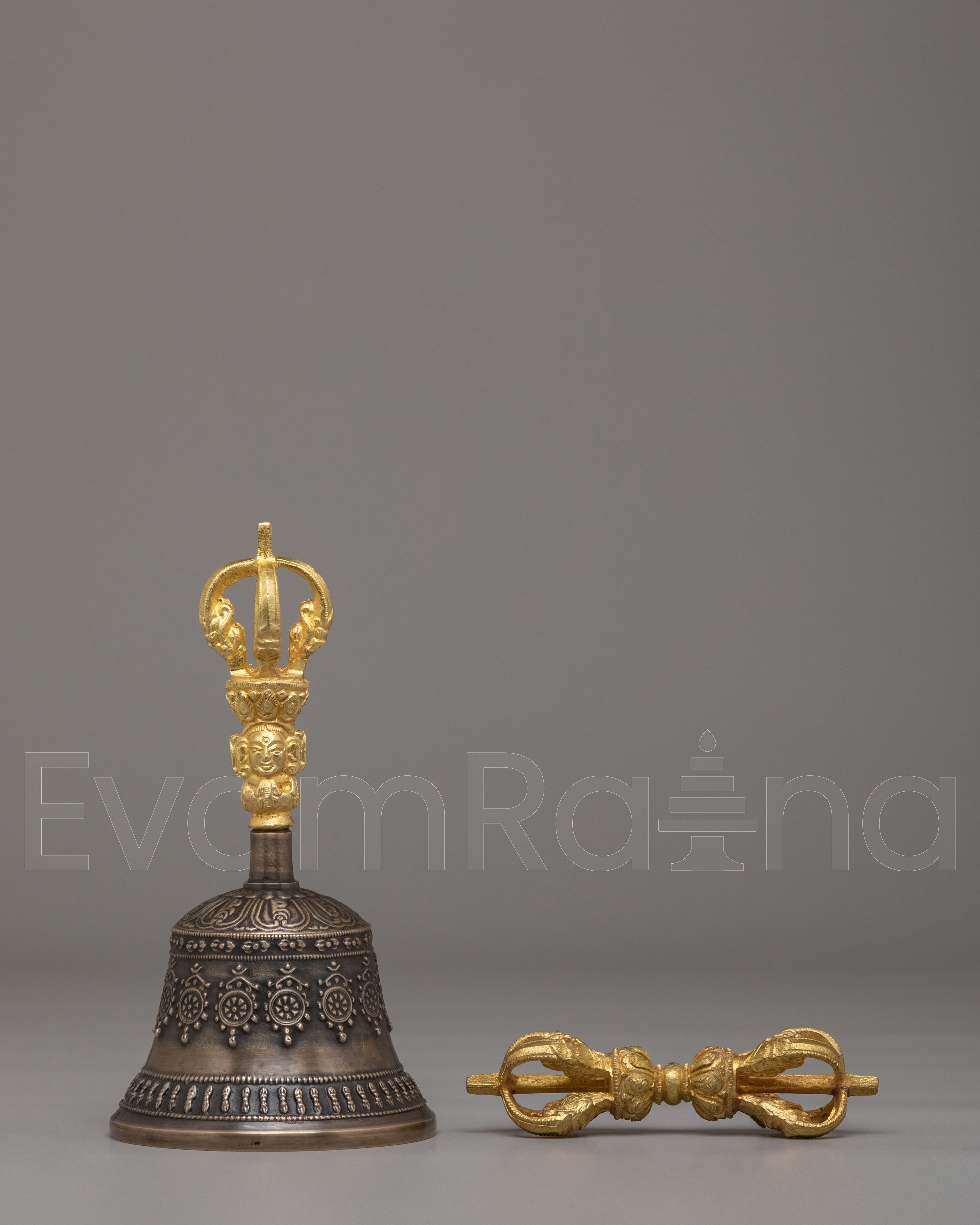 Buddhist Vajra and Bell Set for Ritua