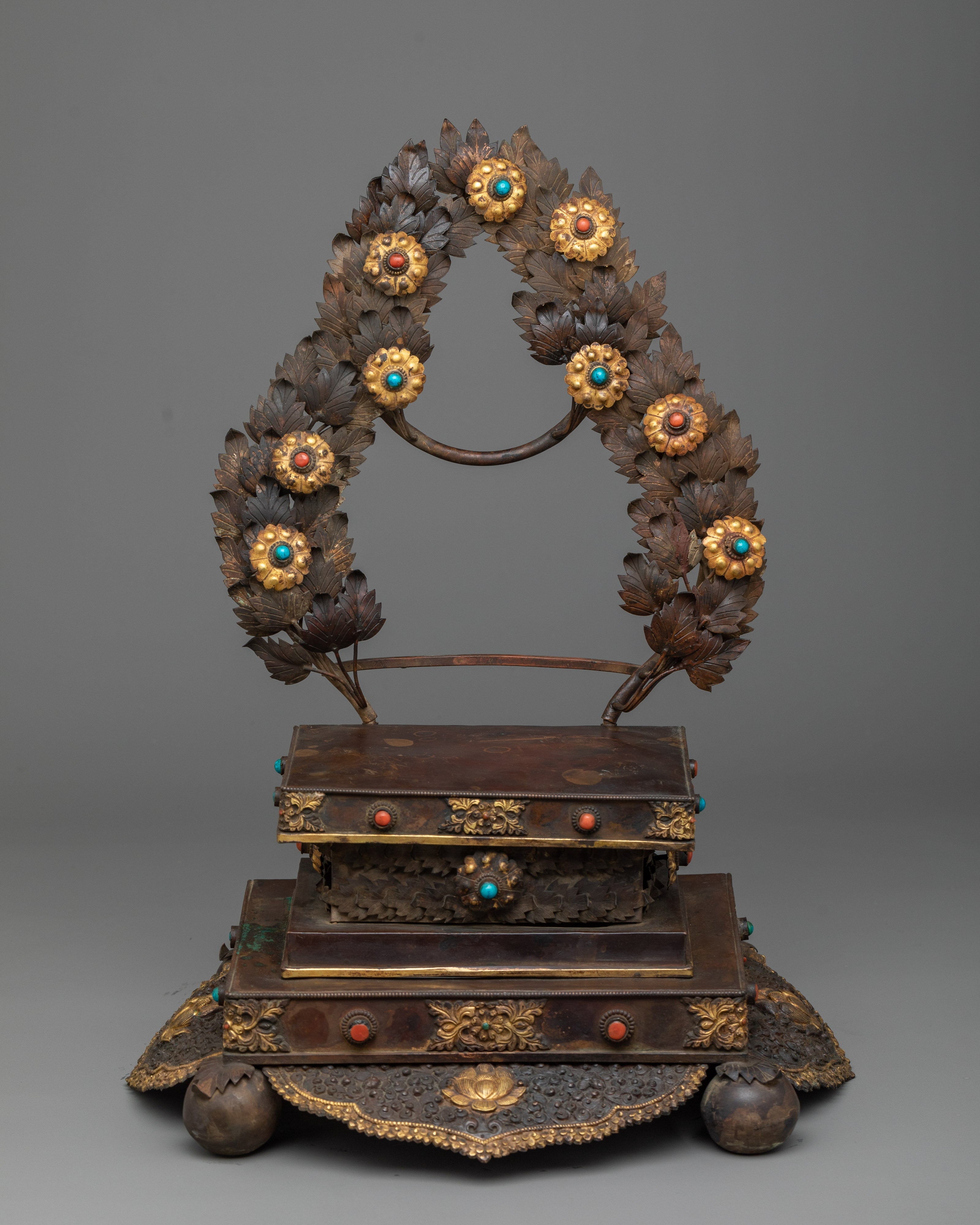 Explore Celestial Peace with Crown Amitabha Buddha | Timeless Antique-Finished Masterpiece