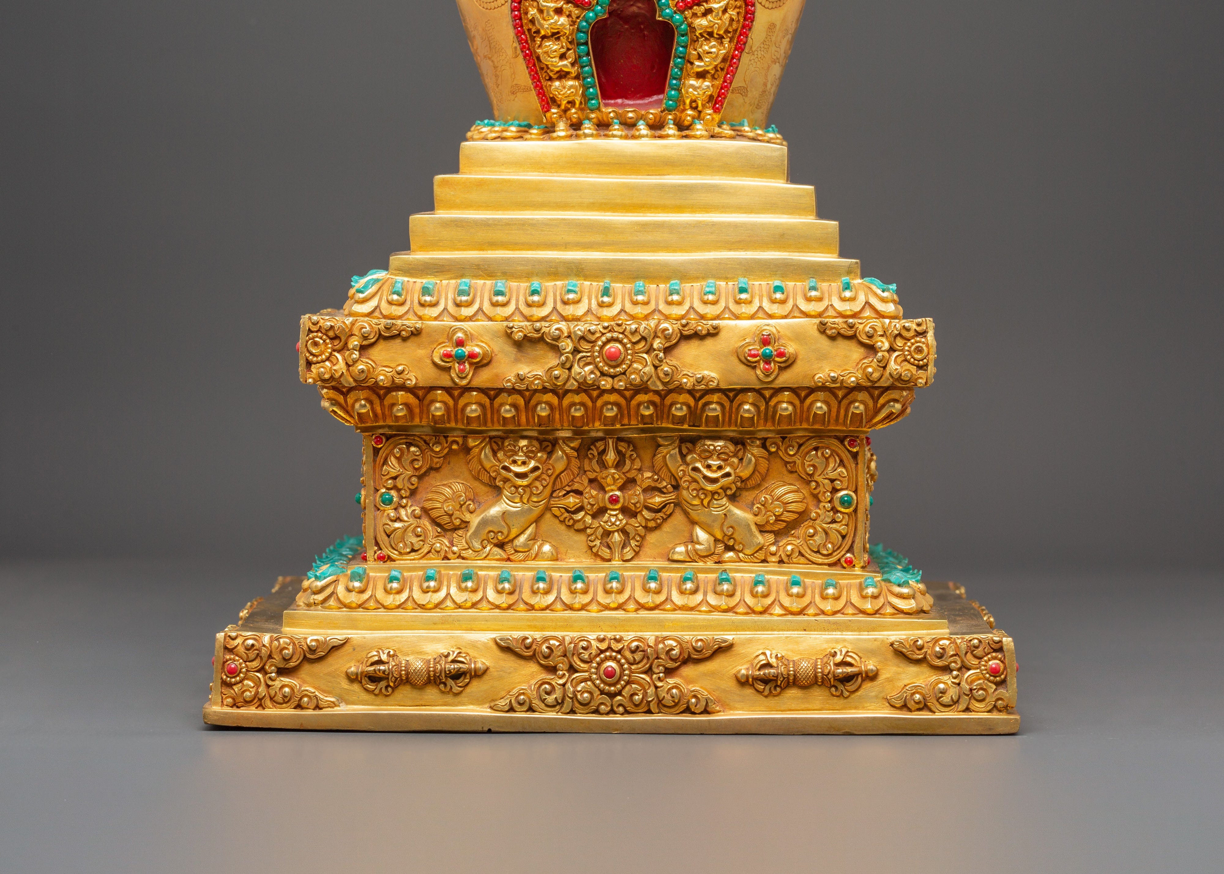 Spiritual Tibetan Buddhist Stupa | Gold Plated Sacred Monument