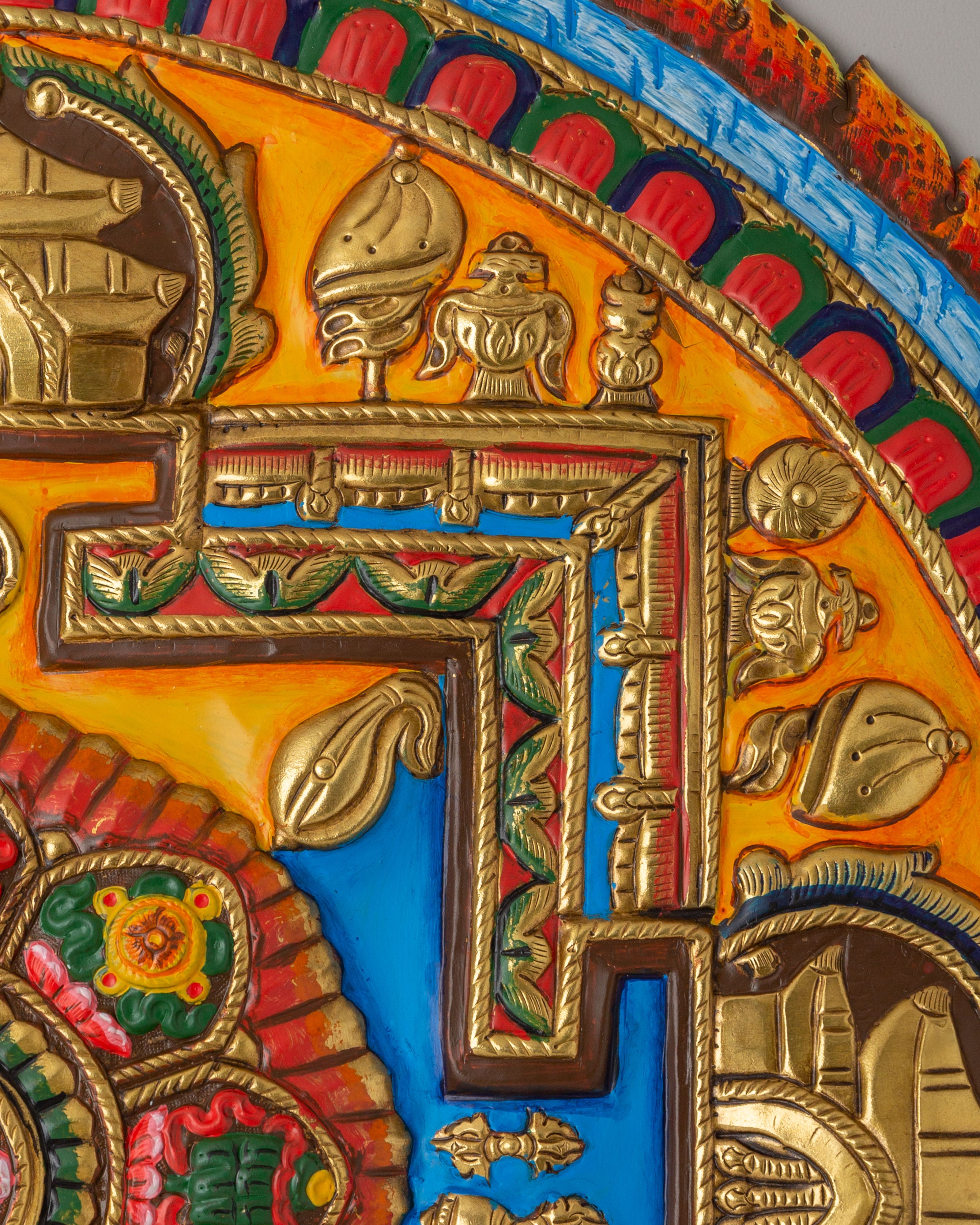 Astamangala Mandala Wall Hanging | Eight Auspicious Symbols Artwork