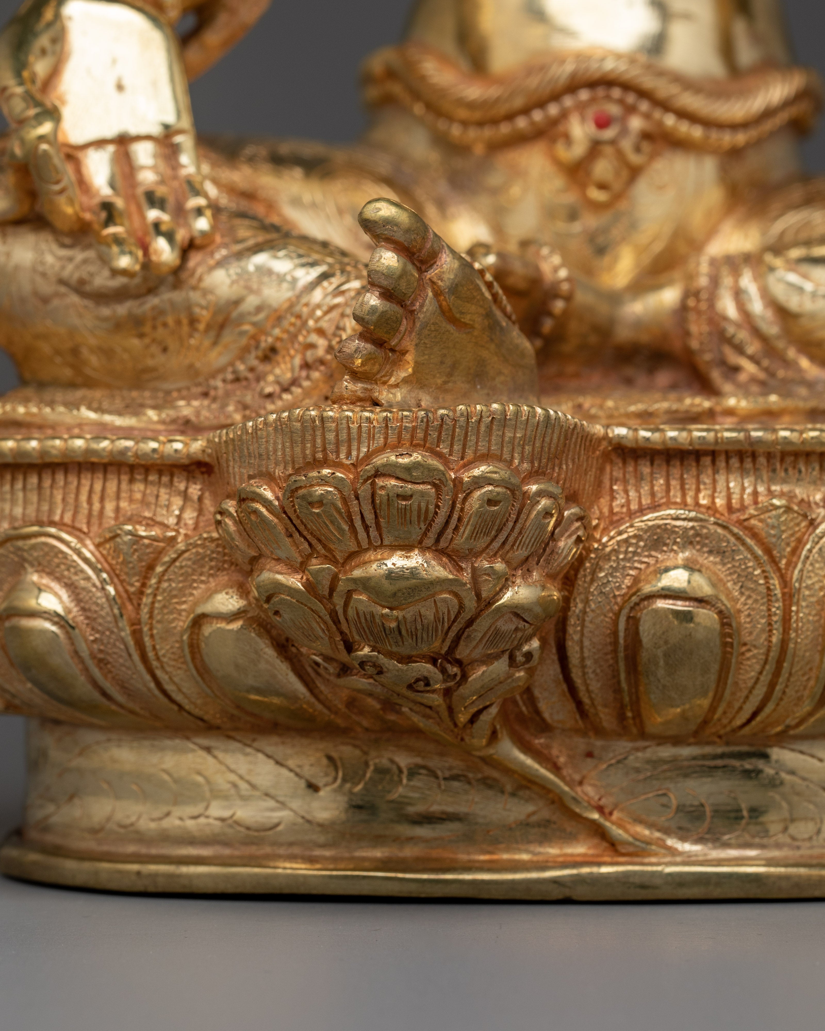 Golden Shyama Tara Handcrafted Statue | Green Tara - Mother of all Buddhas