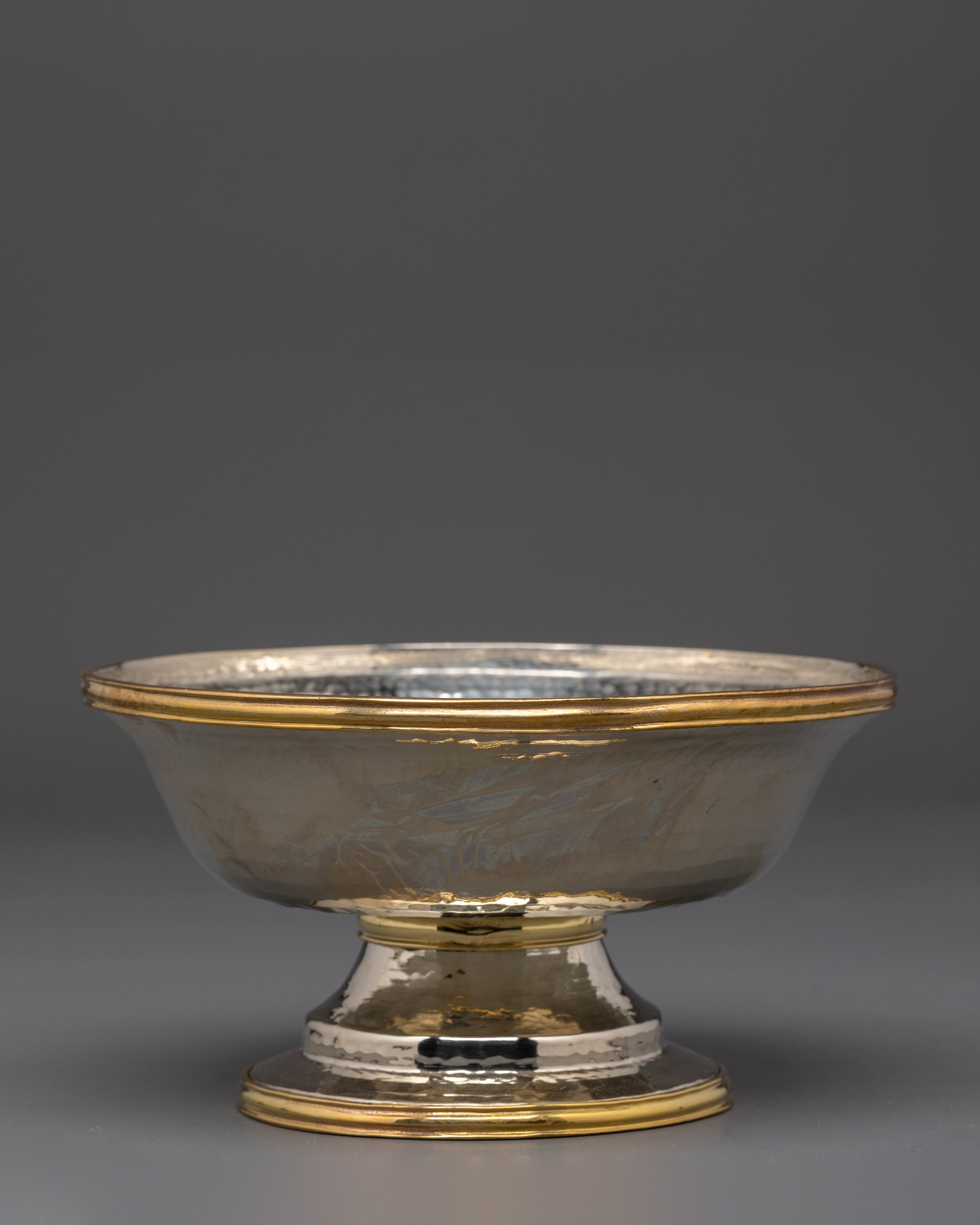 Tibetan Serkyem Offering Set | Copper & White Metal Offering Bowl