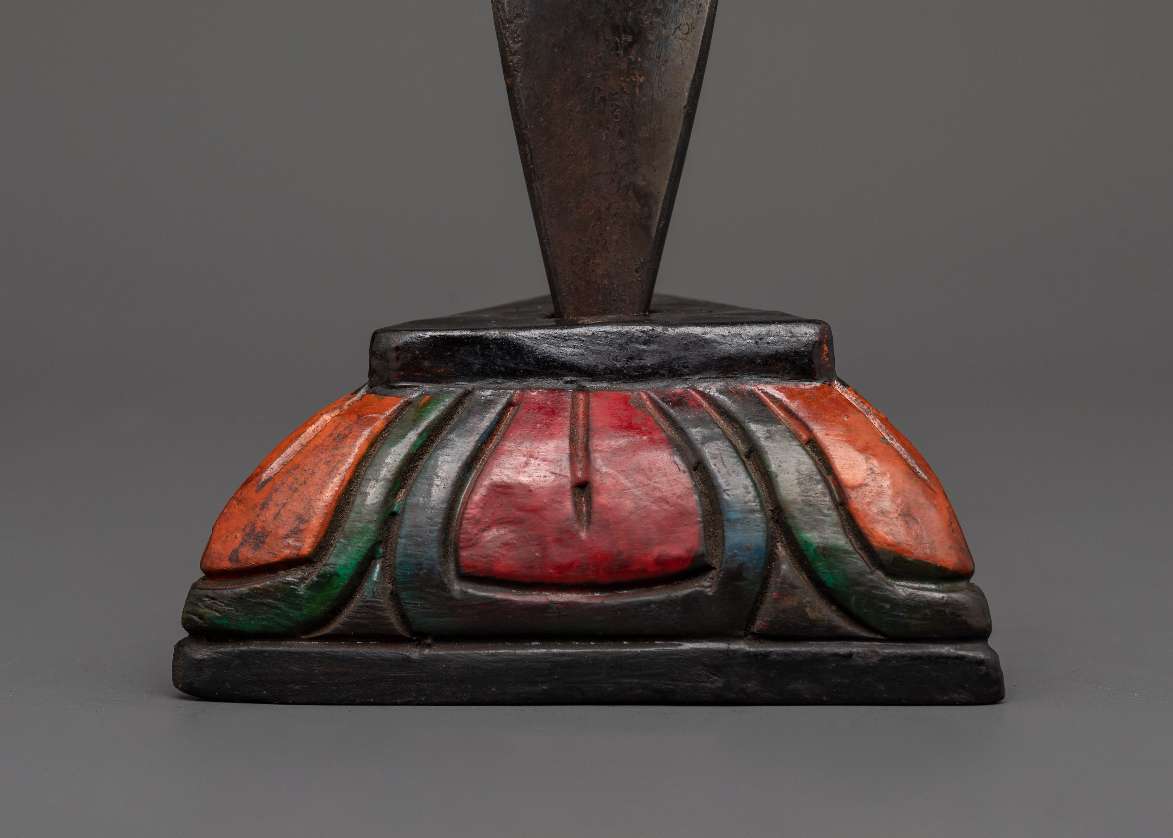 Iron Phurba with Carvings | Handcrafted Ritual Dagger for Protection