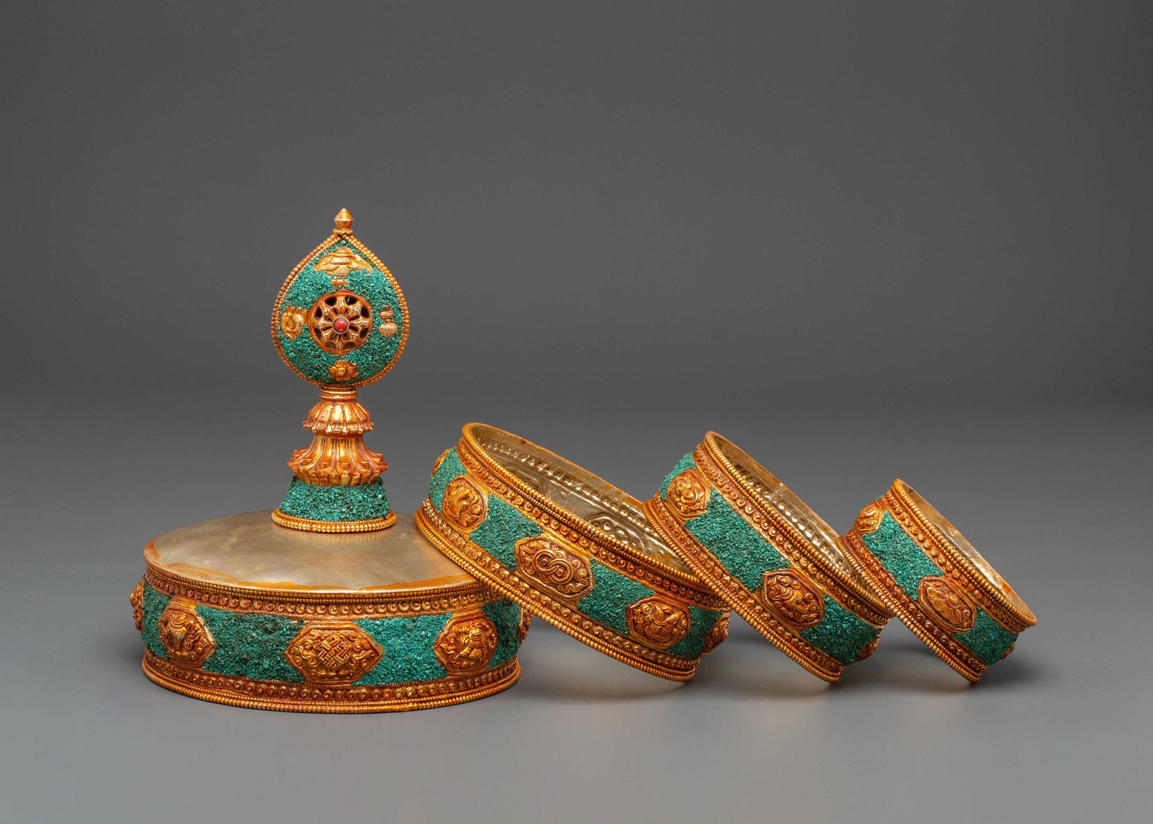 Sacred Traditional Gold Plated Mandala | Tibetan Buddhist Sacred Art Sculpture