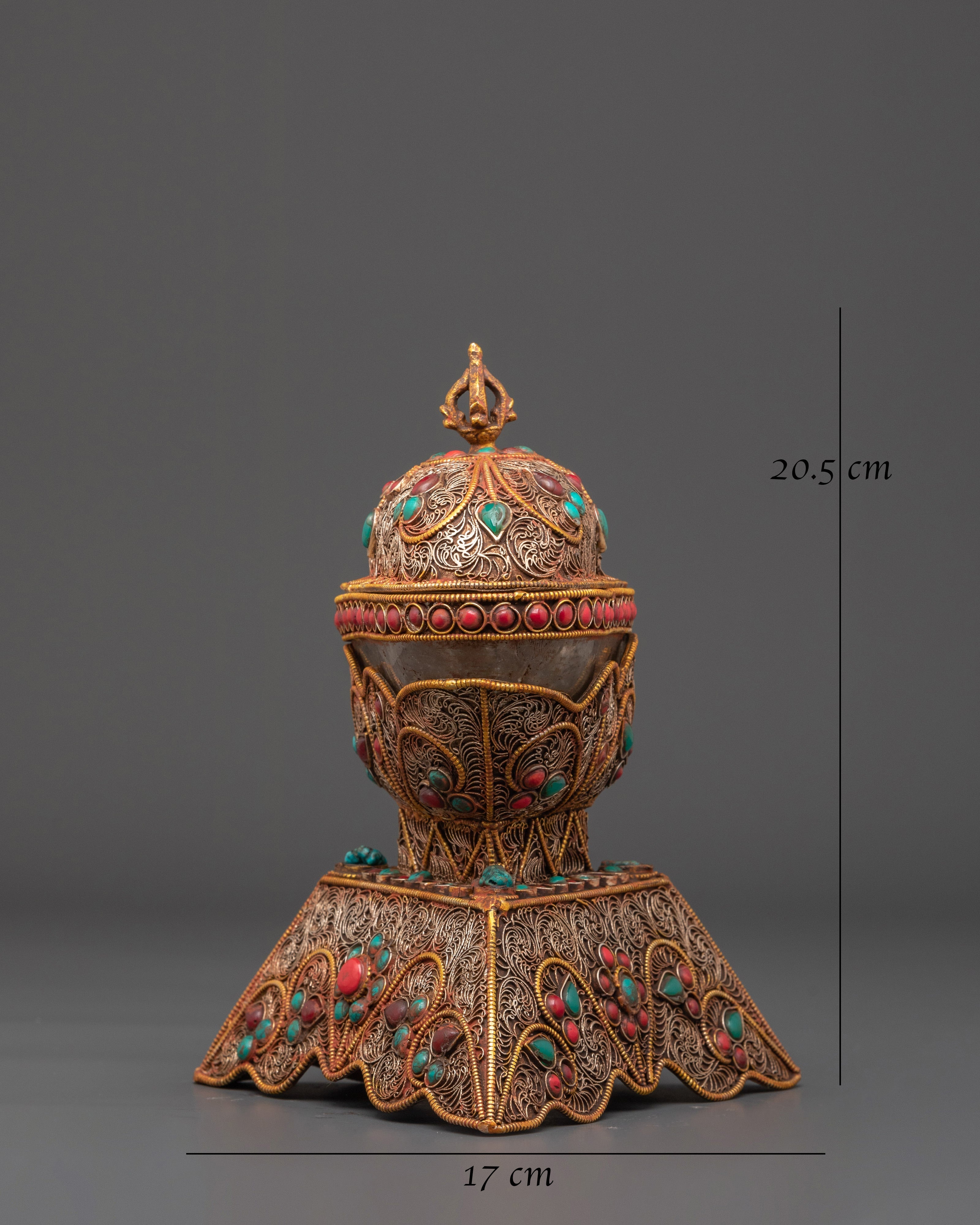 Spiritual Kapala Offering Cup | Handcrafted Buddhist Ritual Vessel