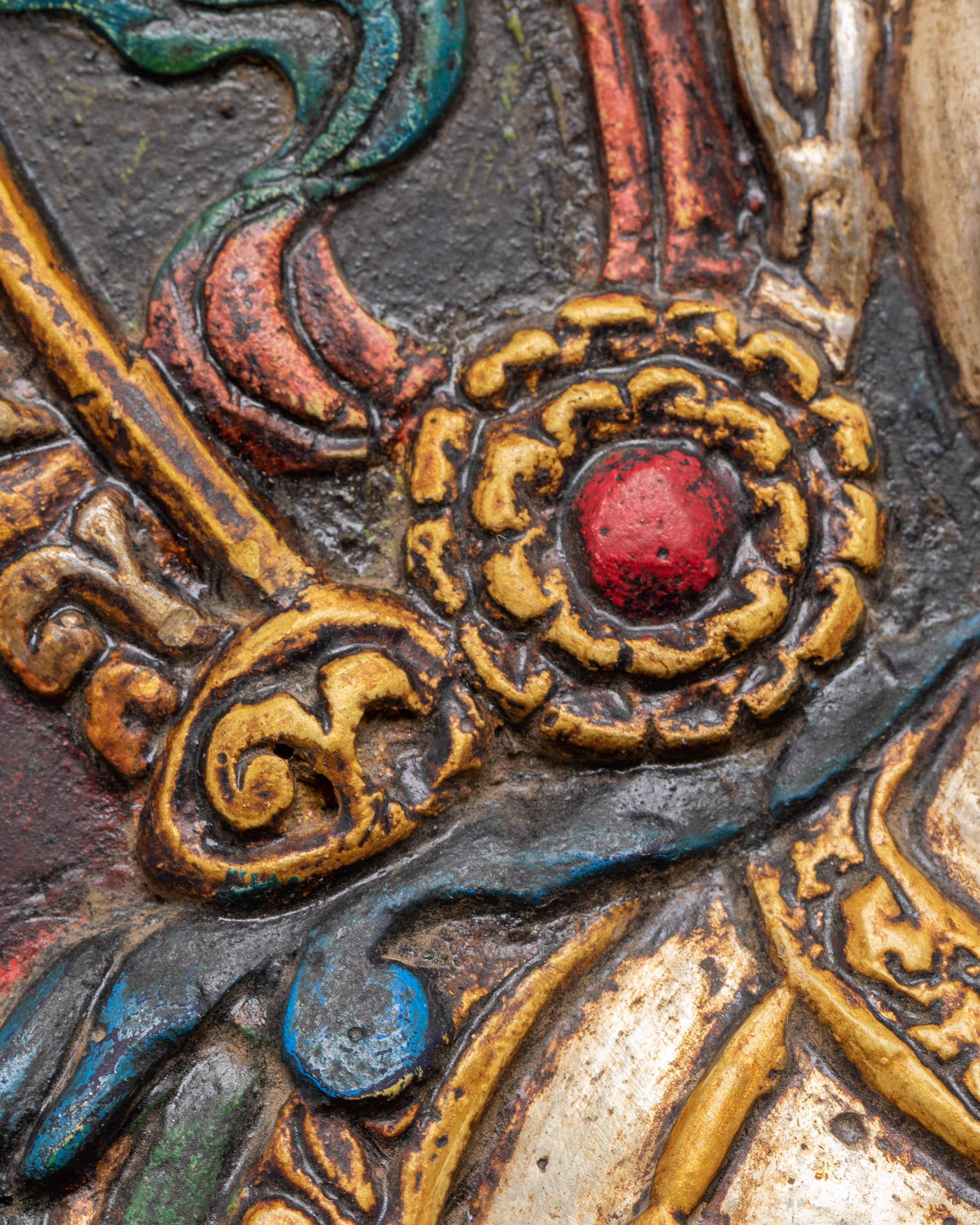 Vajrasattva Wall Hanging in Wooden Frame with Acrylic Colors