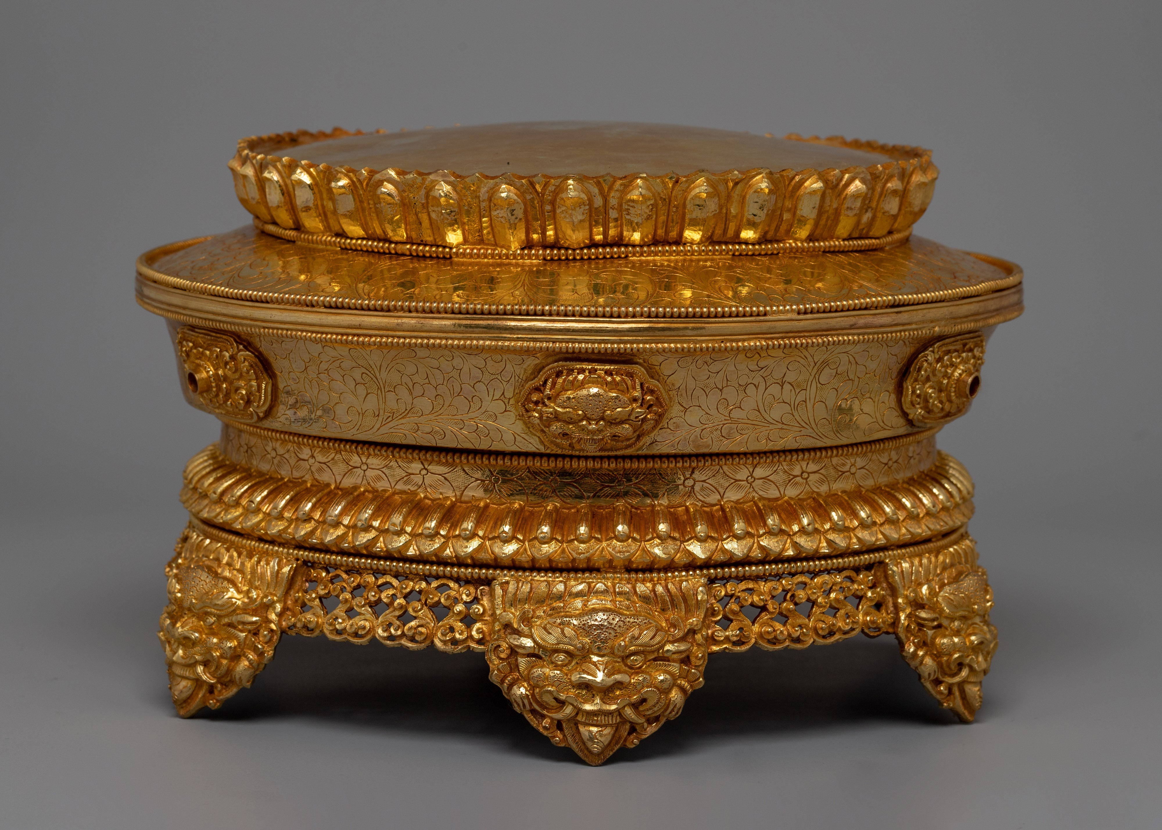 Gold-plated Stupa With a Copper Made | Spiritual Artifact, Sacred Meditation Symbol