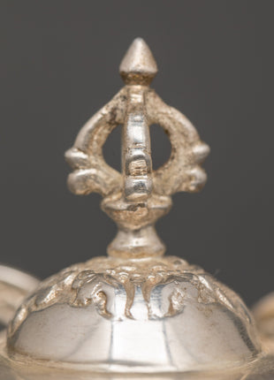 Silver Plated Brass Kapala Skull Cup | Sacred Tantric Tool for Buddhist Rituals