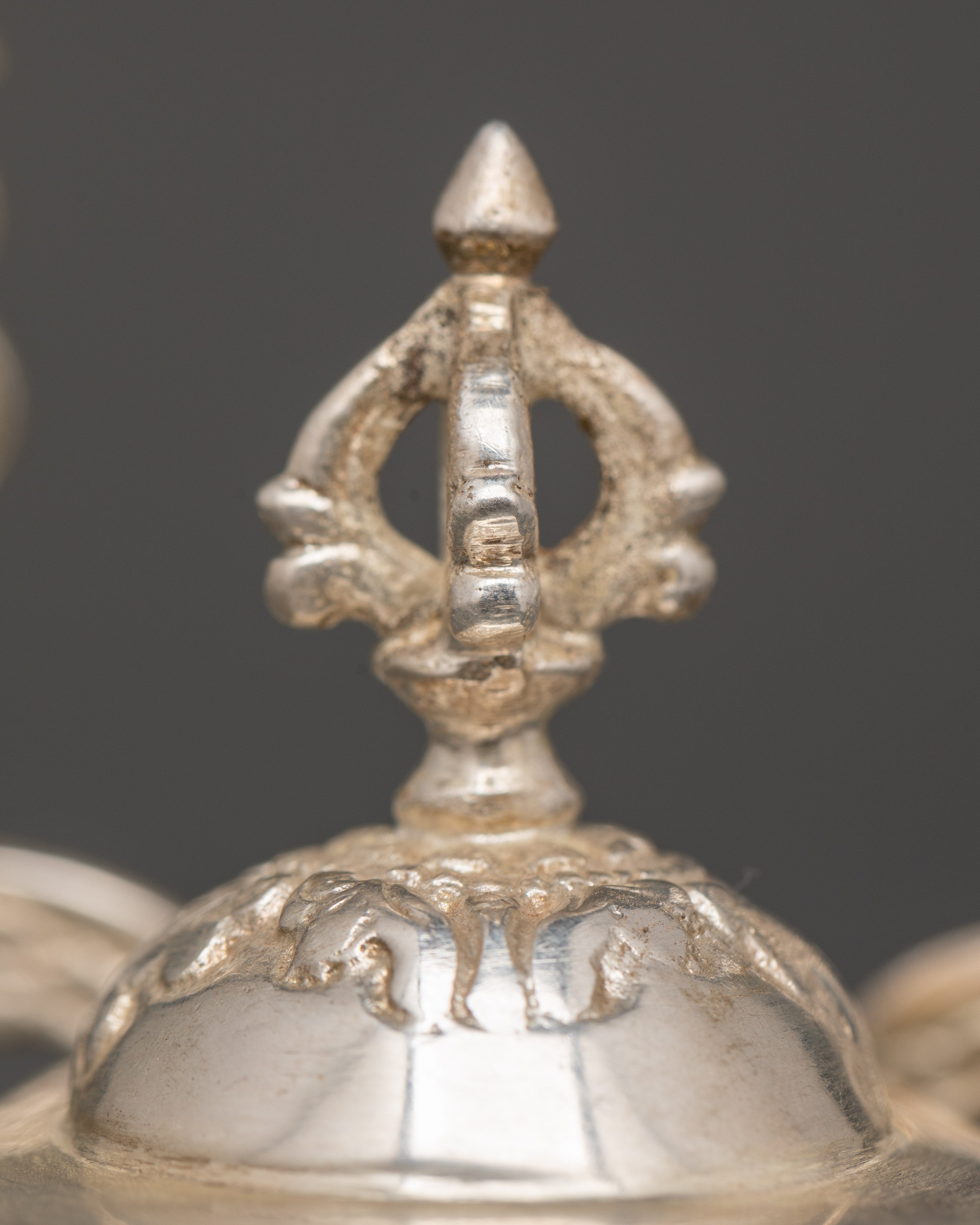 Silver Plated Brass Kapala Skull Cup | Sacred Tantric Tool for Buddhist Rituals