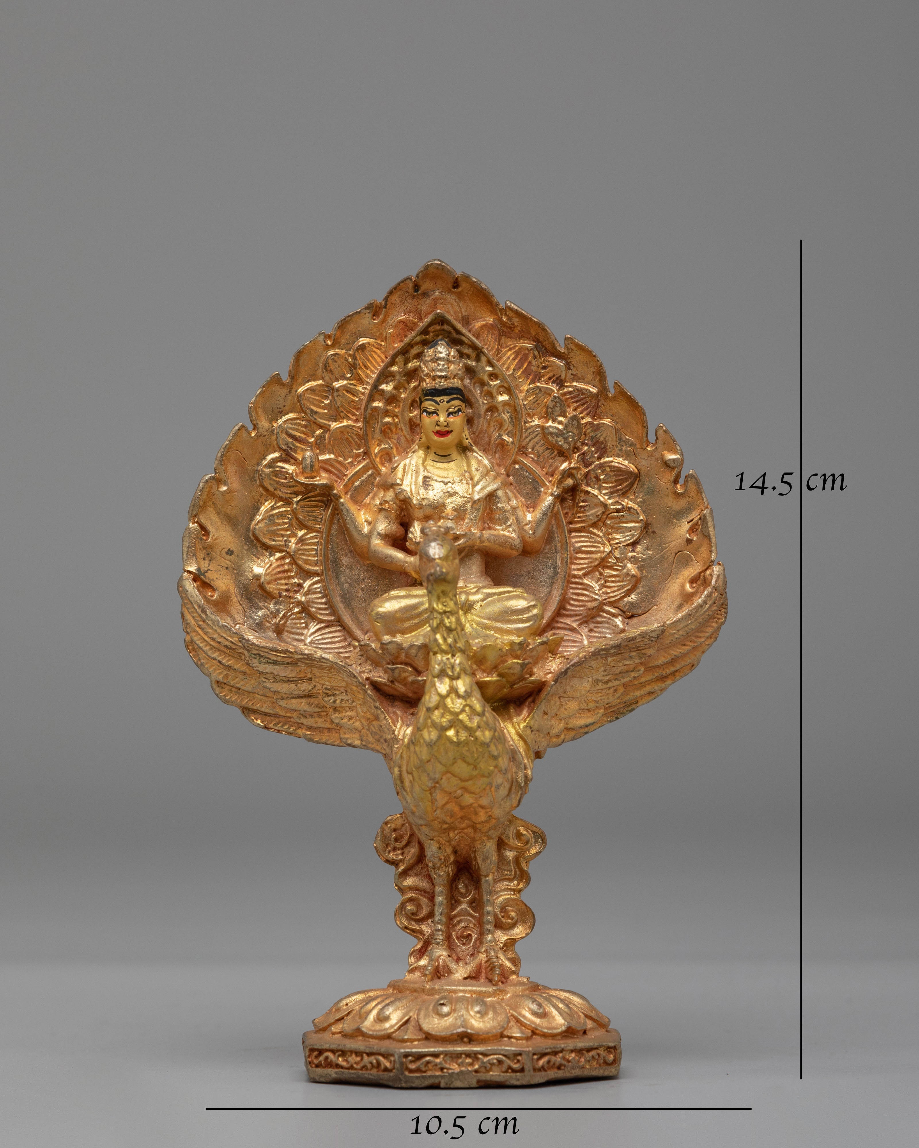 Machine made Mahamayuri Sculpture | Spiritual Statue for Meditation
