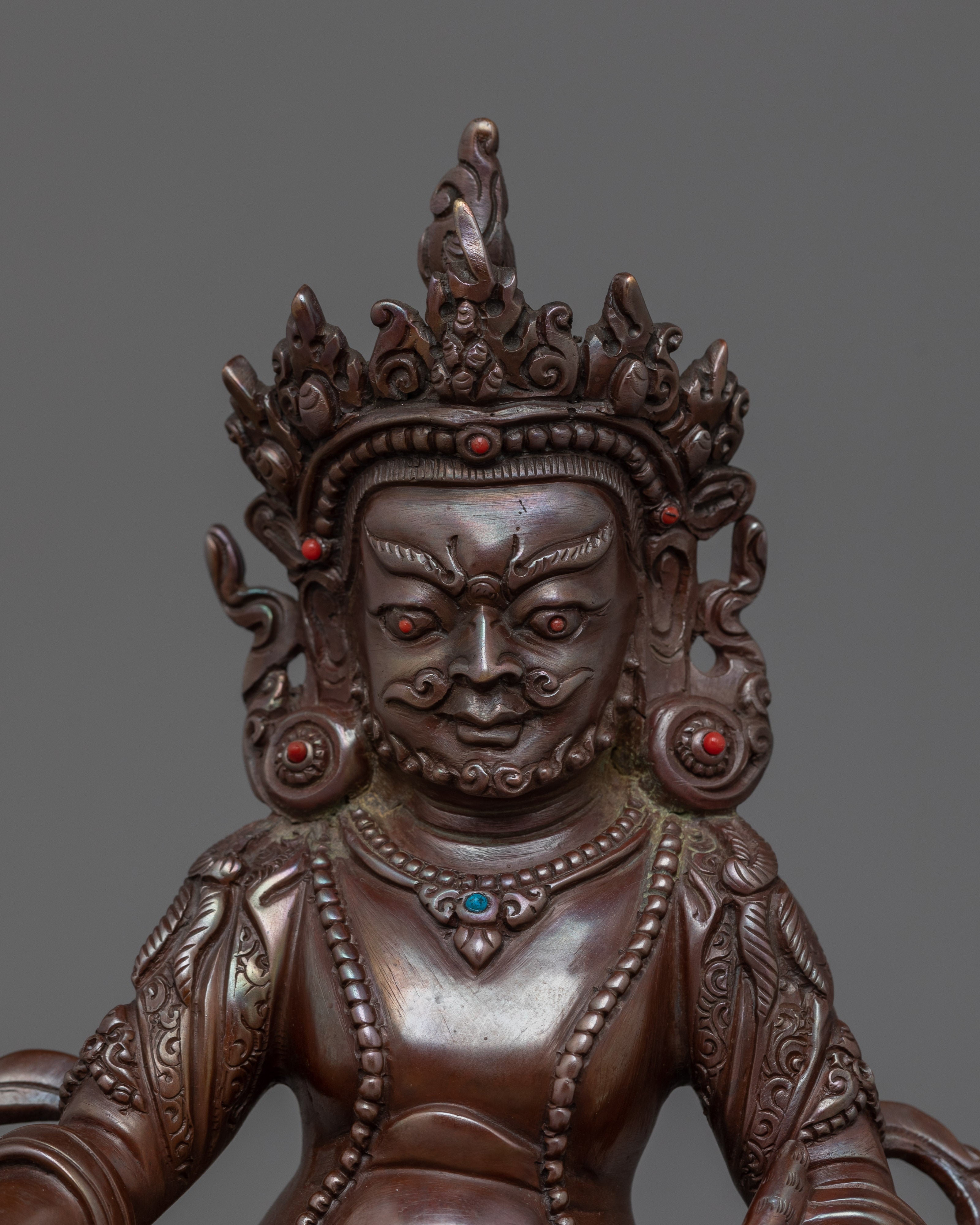 Dzambhala with Oxidized Body Statue | Bring Wealth and Prosperity