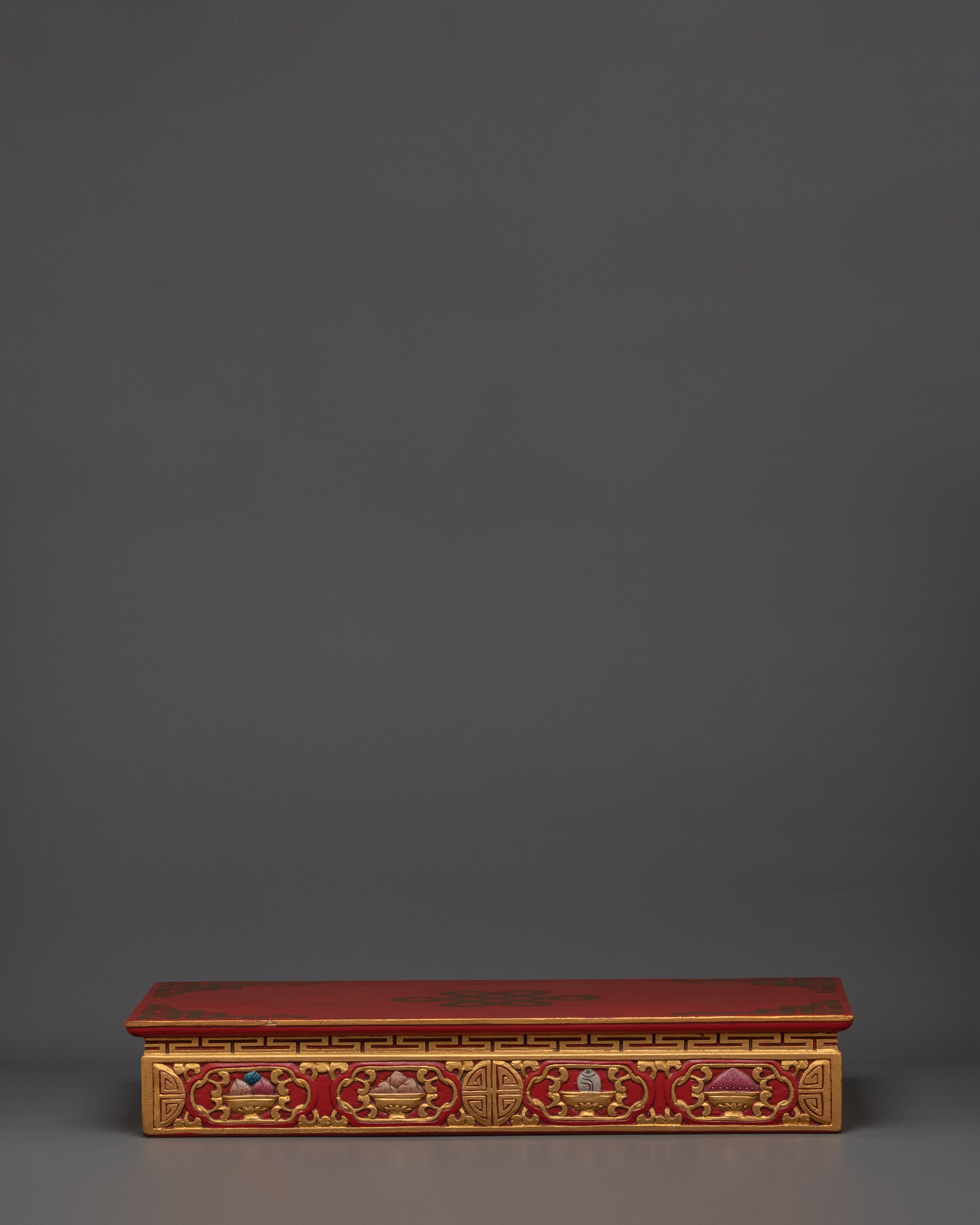 Tibetan Folding Table for Home Decor | Wooden Table with Acrylic Paintings