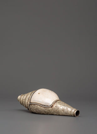Spiritual Pure Silver Conch | Handmade Tibetan Buddhist Conch Shell