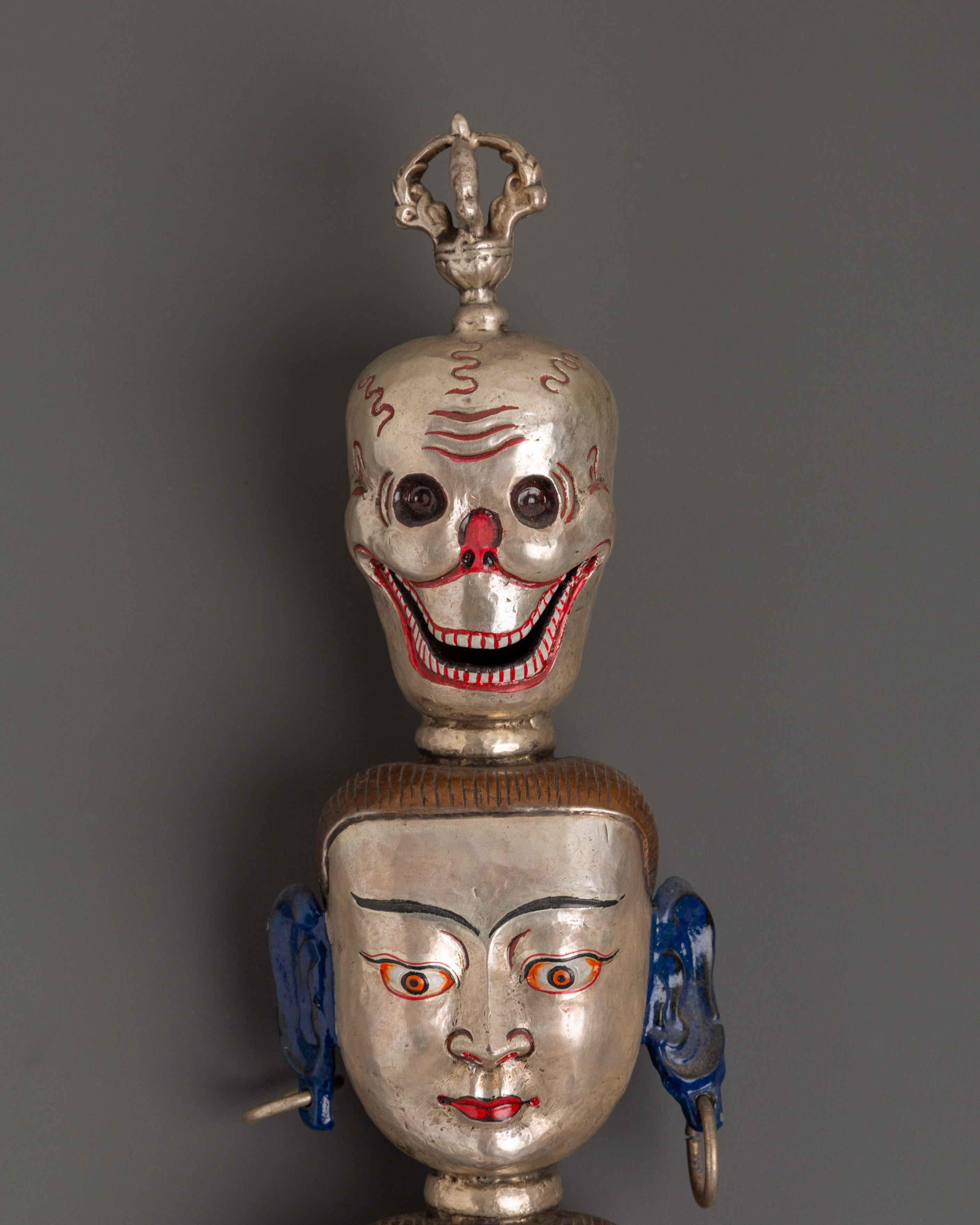 Handcrafted Tibetan Khatan Ritual Dagger | Three-Faced Sacred Artifact