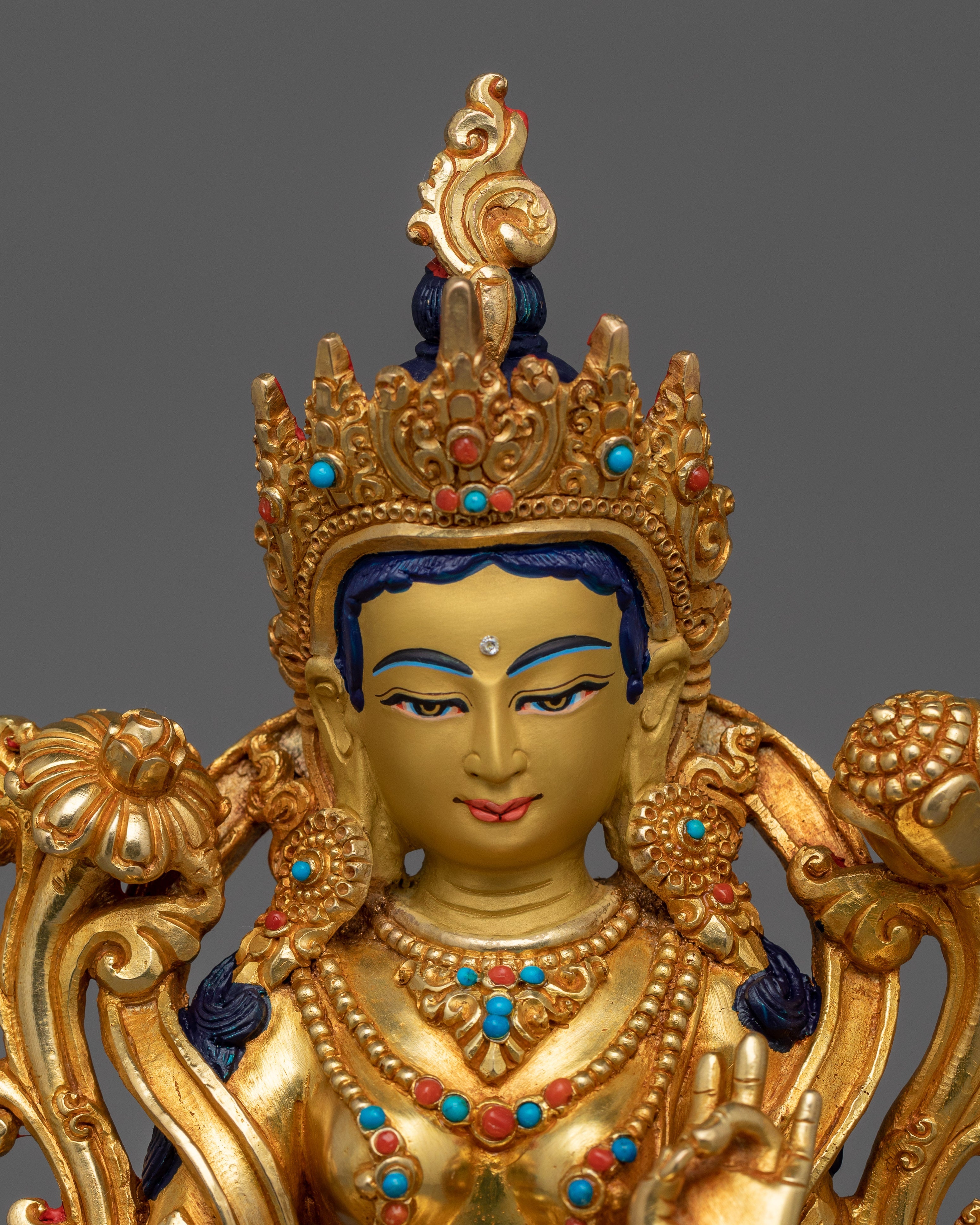 Handmade Green Tara The Compassionate Goddess Statue | Embodiment of Wisdom