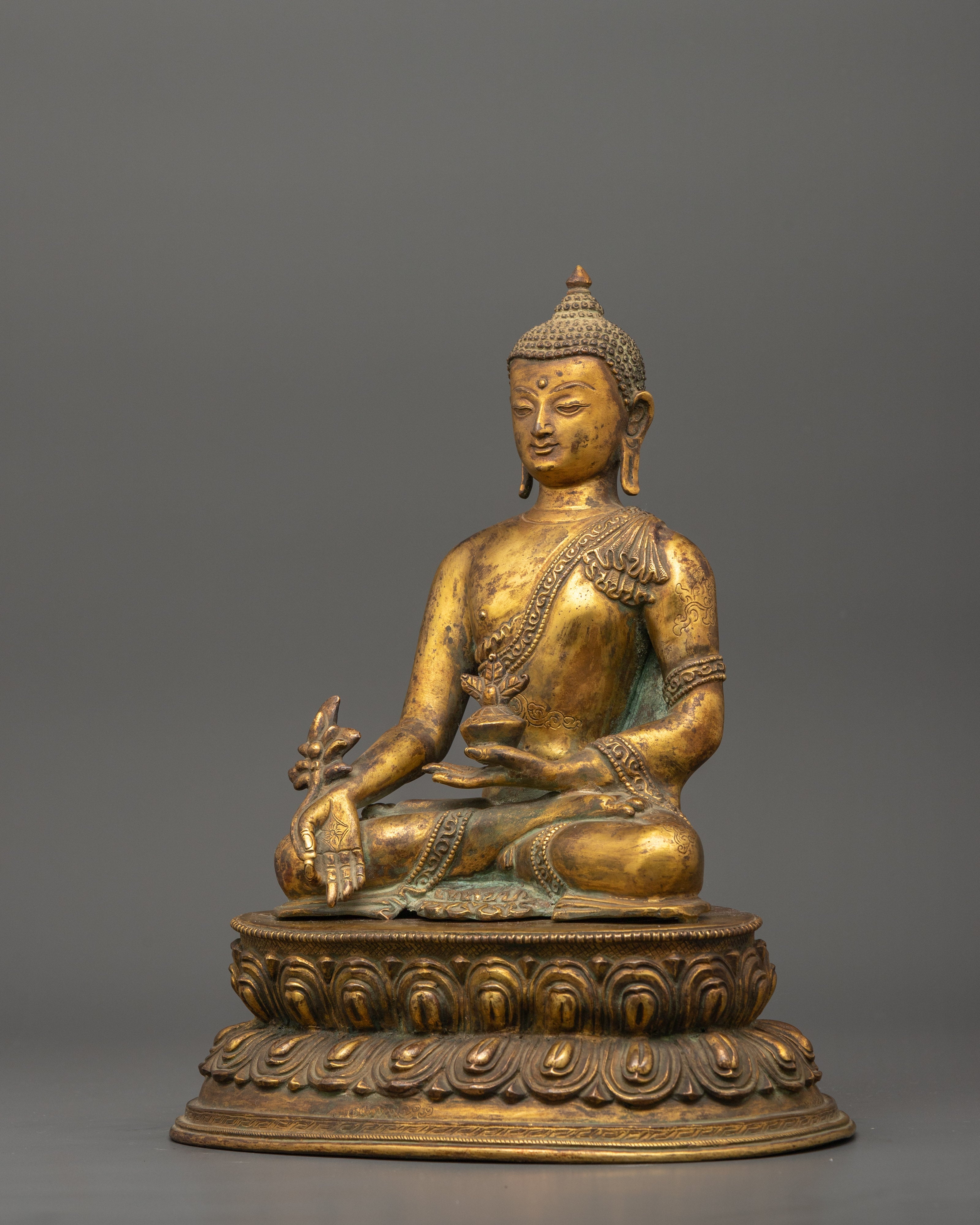 Medicine Buddha Sculpture | Gold Plating Healing Buddha