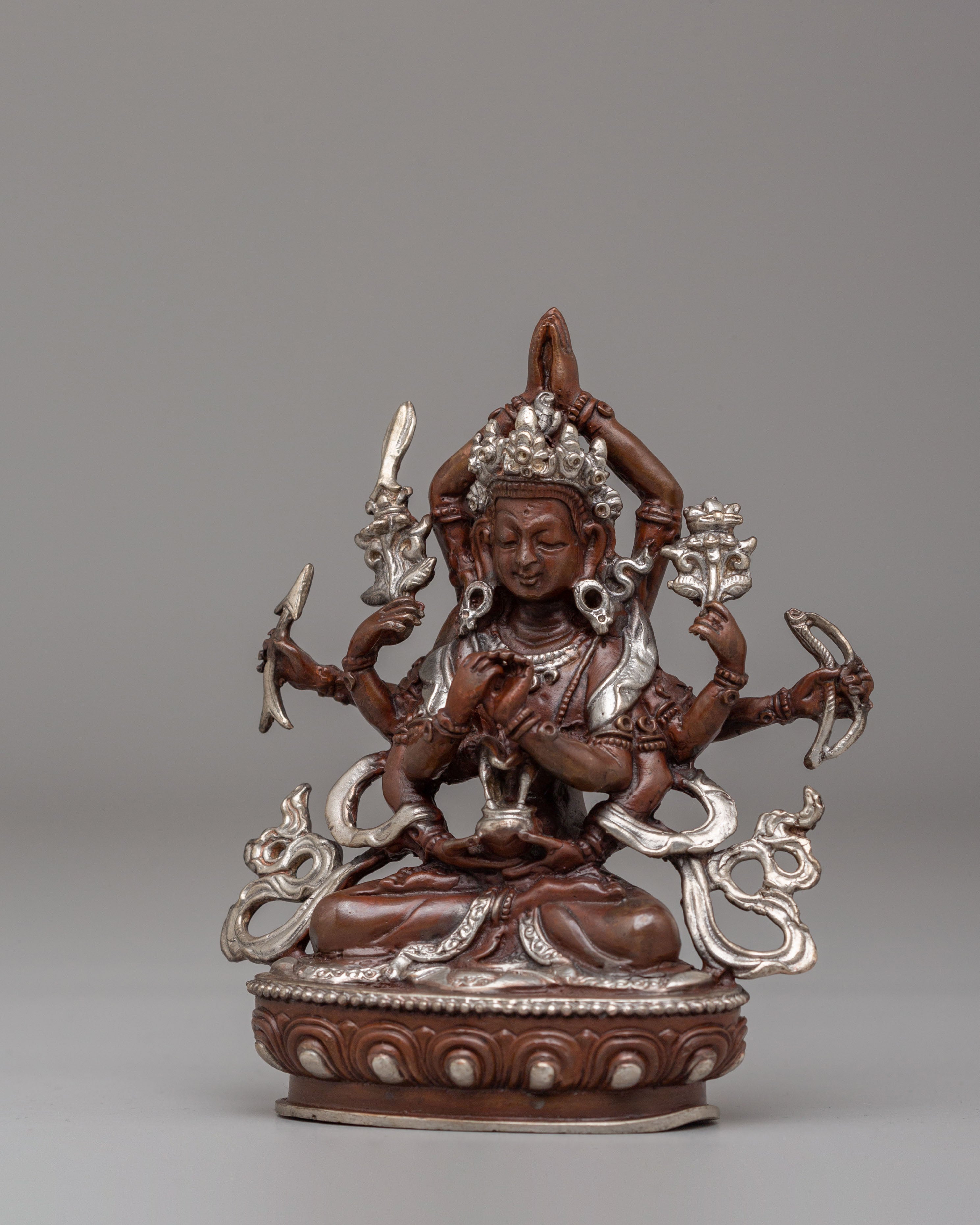 Handcrafted Tibetan Namasangiti Statue | Oxidized Copper Body with Silver Plating